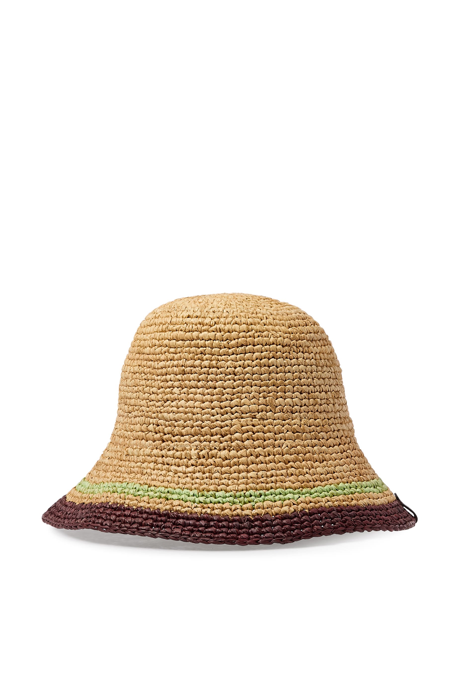 Stripe Raffia Bucket Hat