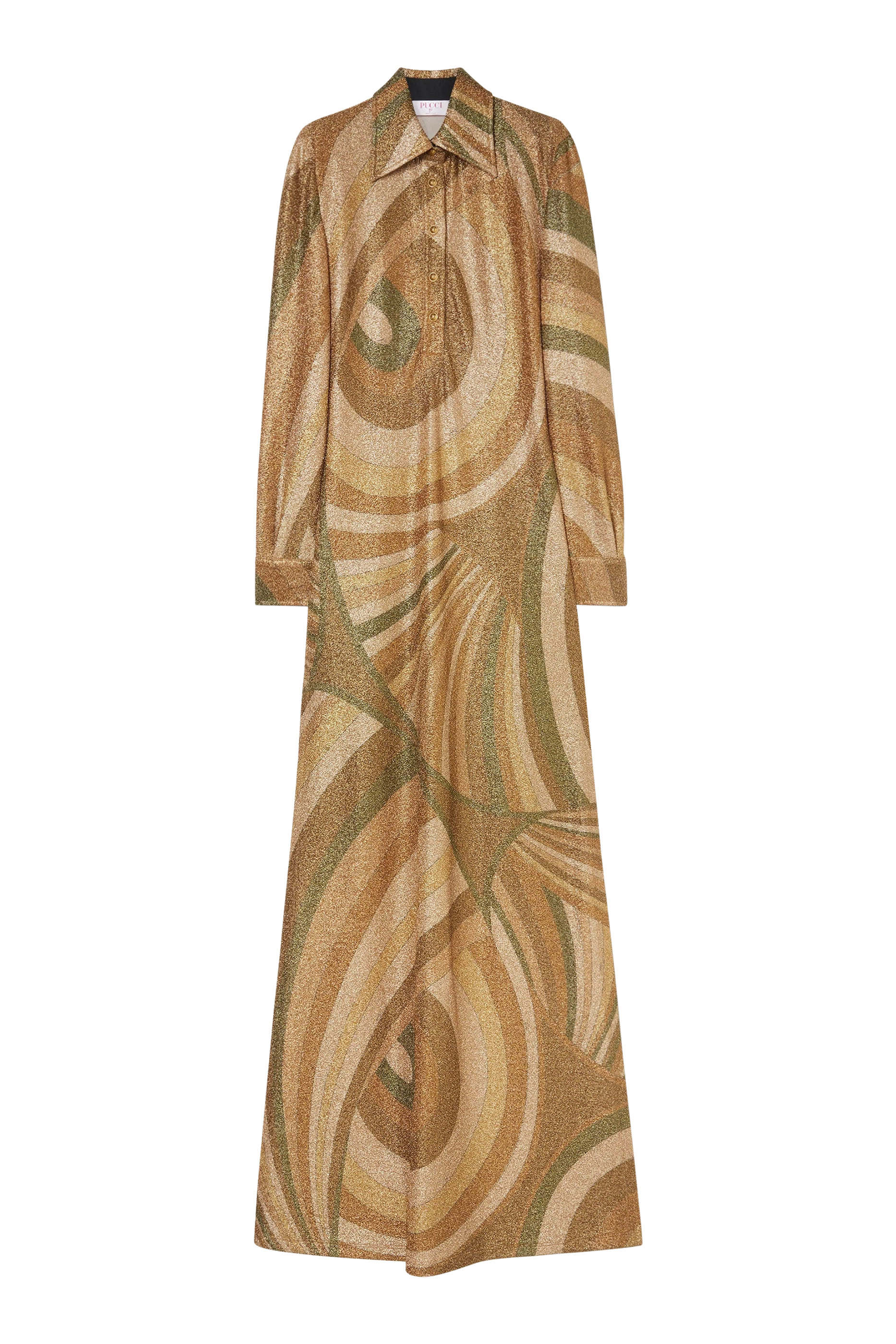 Iride Print Jersey Lamé Dress