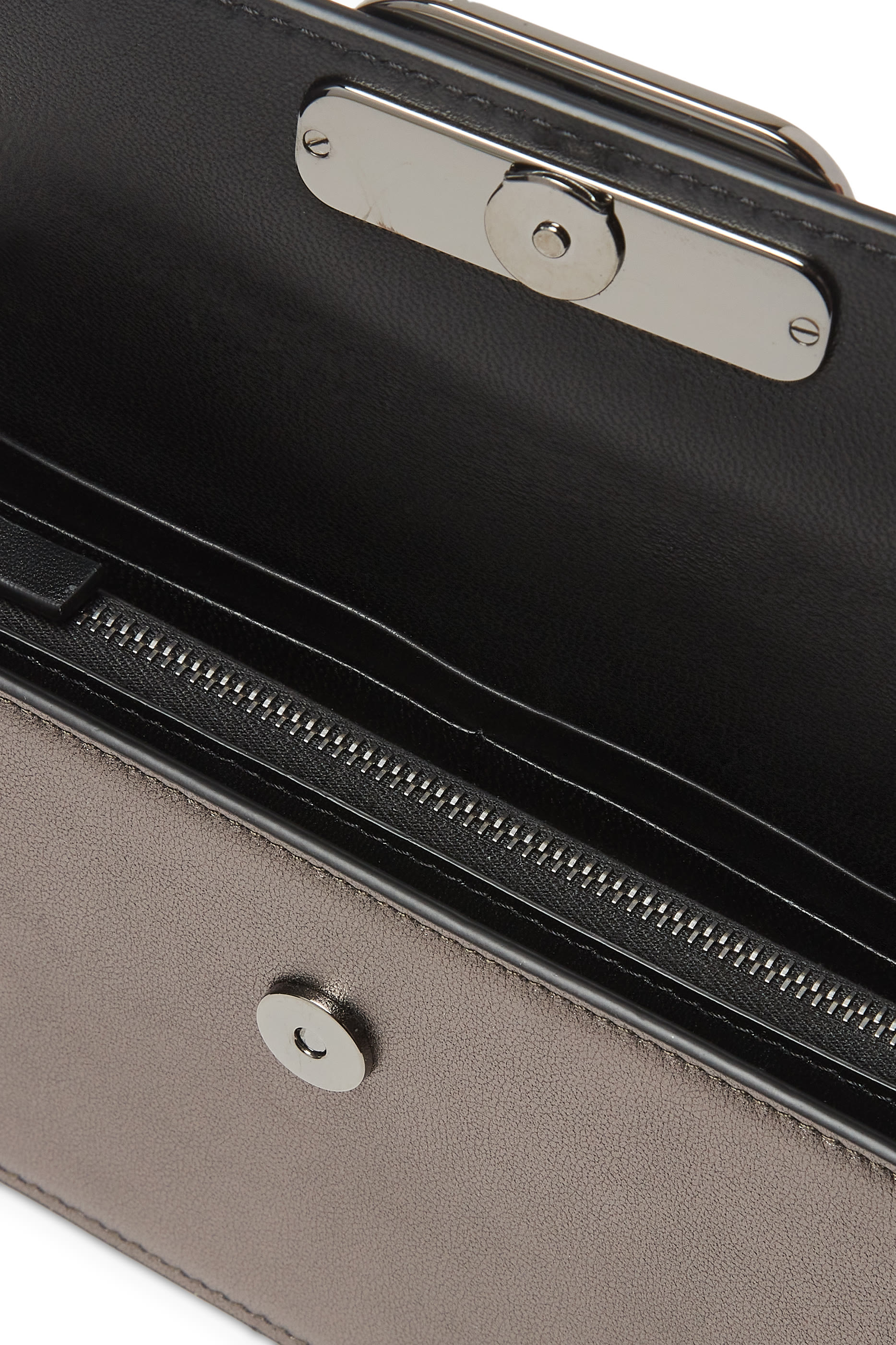 VLogo Signature Metallic Grainy Calfskin Wallet