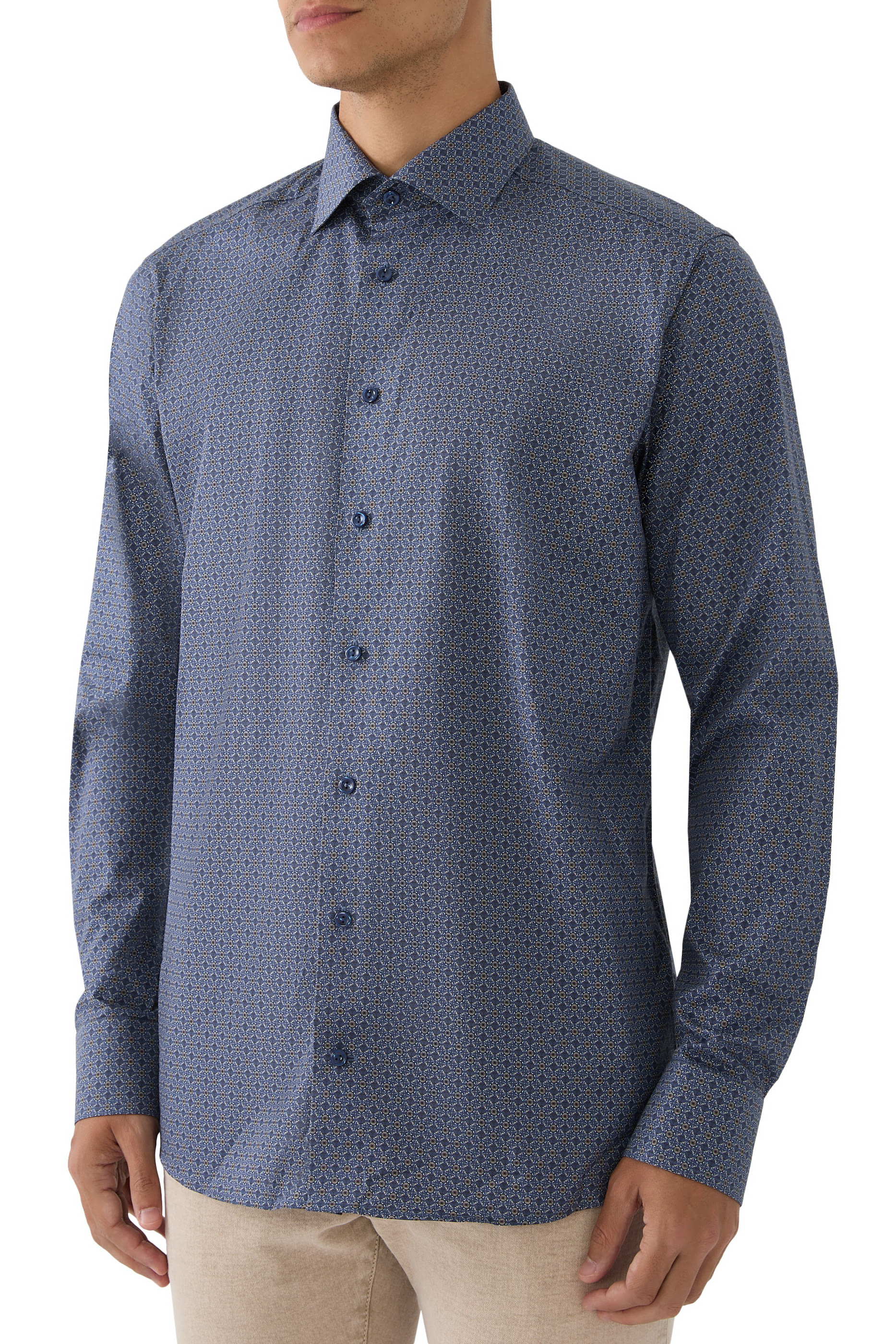 Geometric Signature Twill Shirt