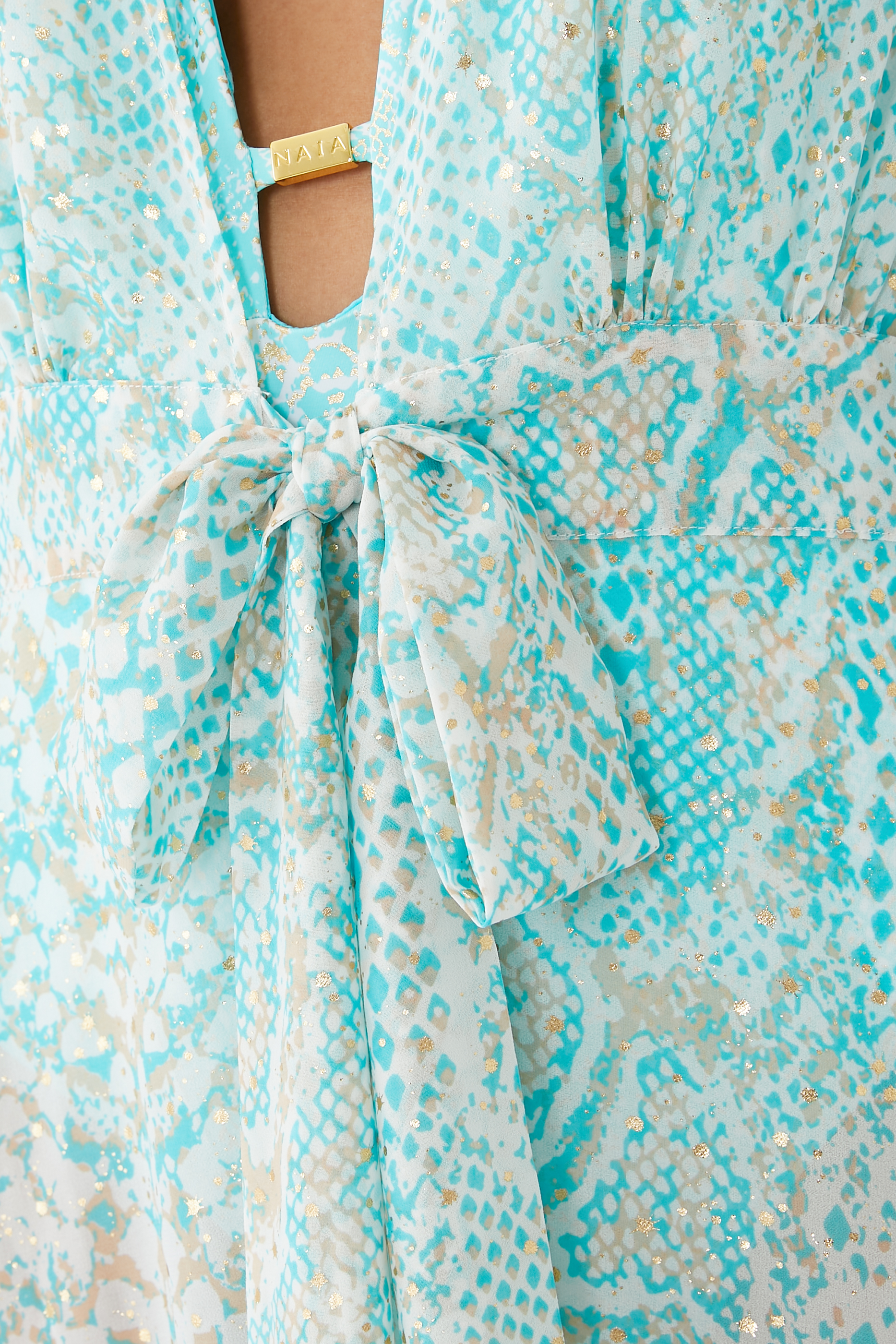 Freya Snake-Print Open-Front Maxi Kaftan