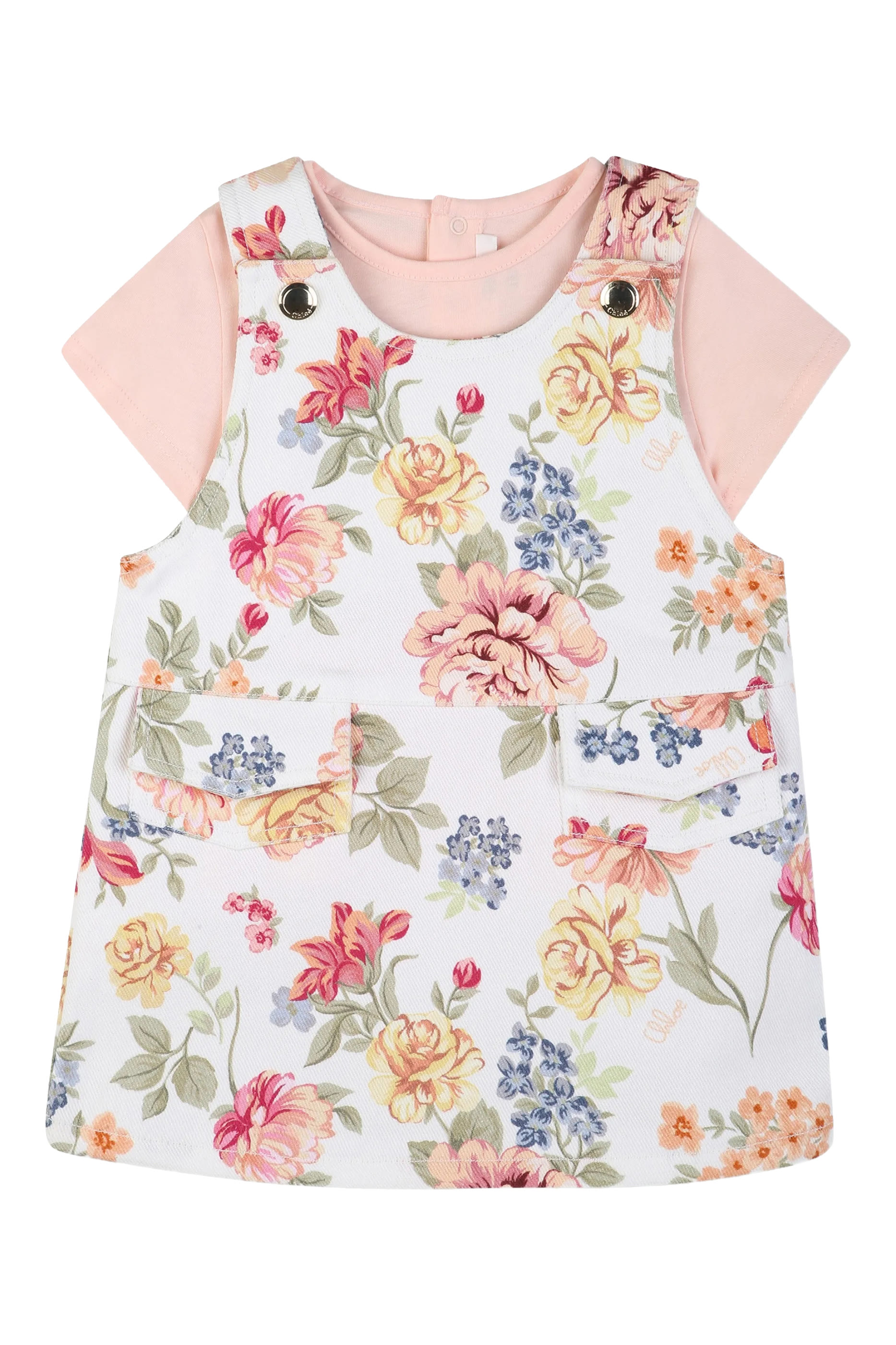 Kids Logo Floral Dress and T-Shirt Set