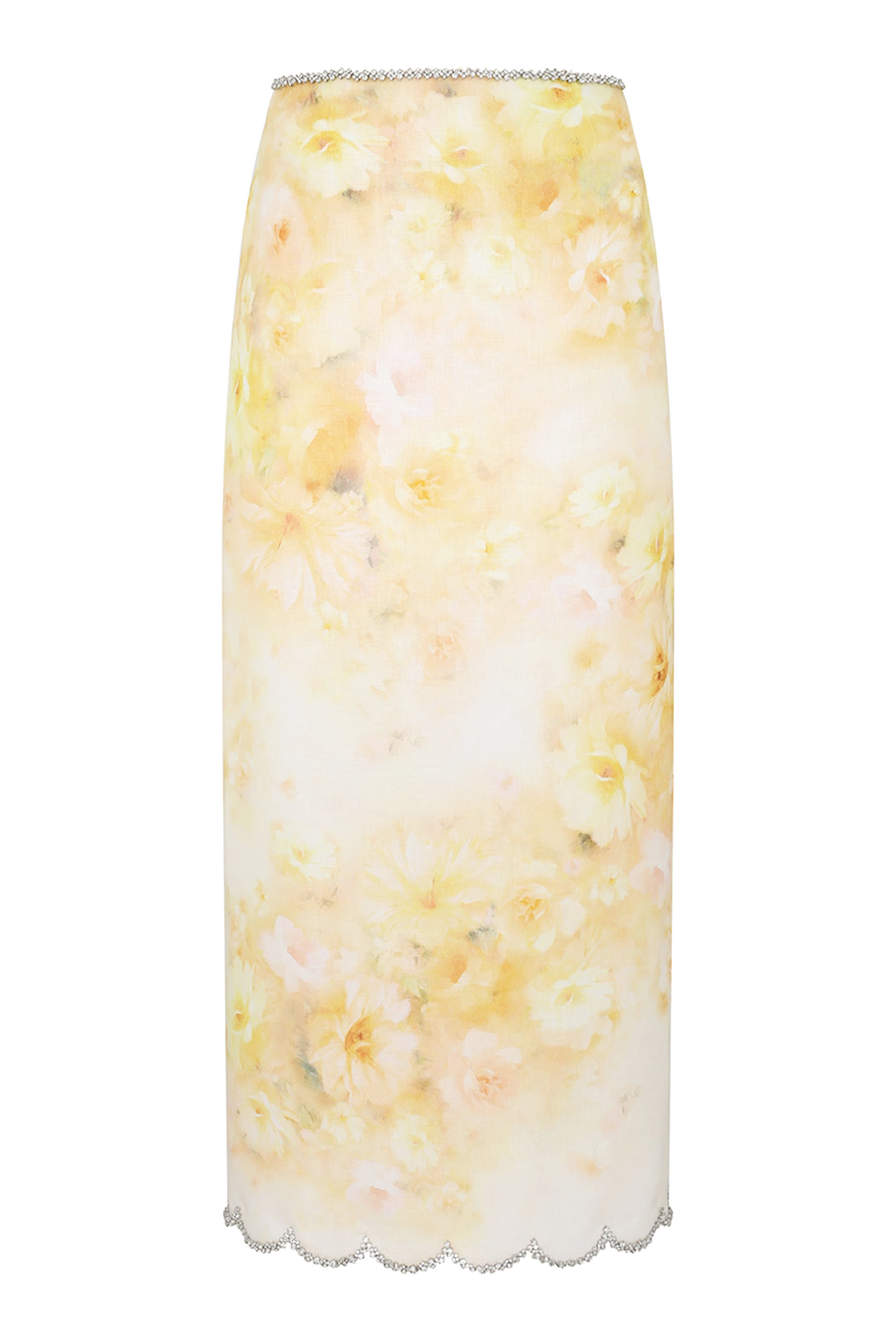 Crush Scalloped Midi Skirt