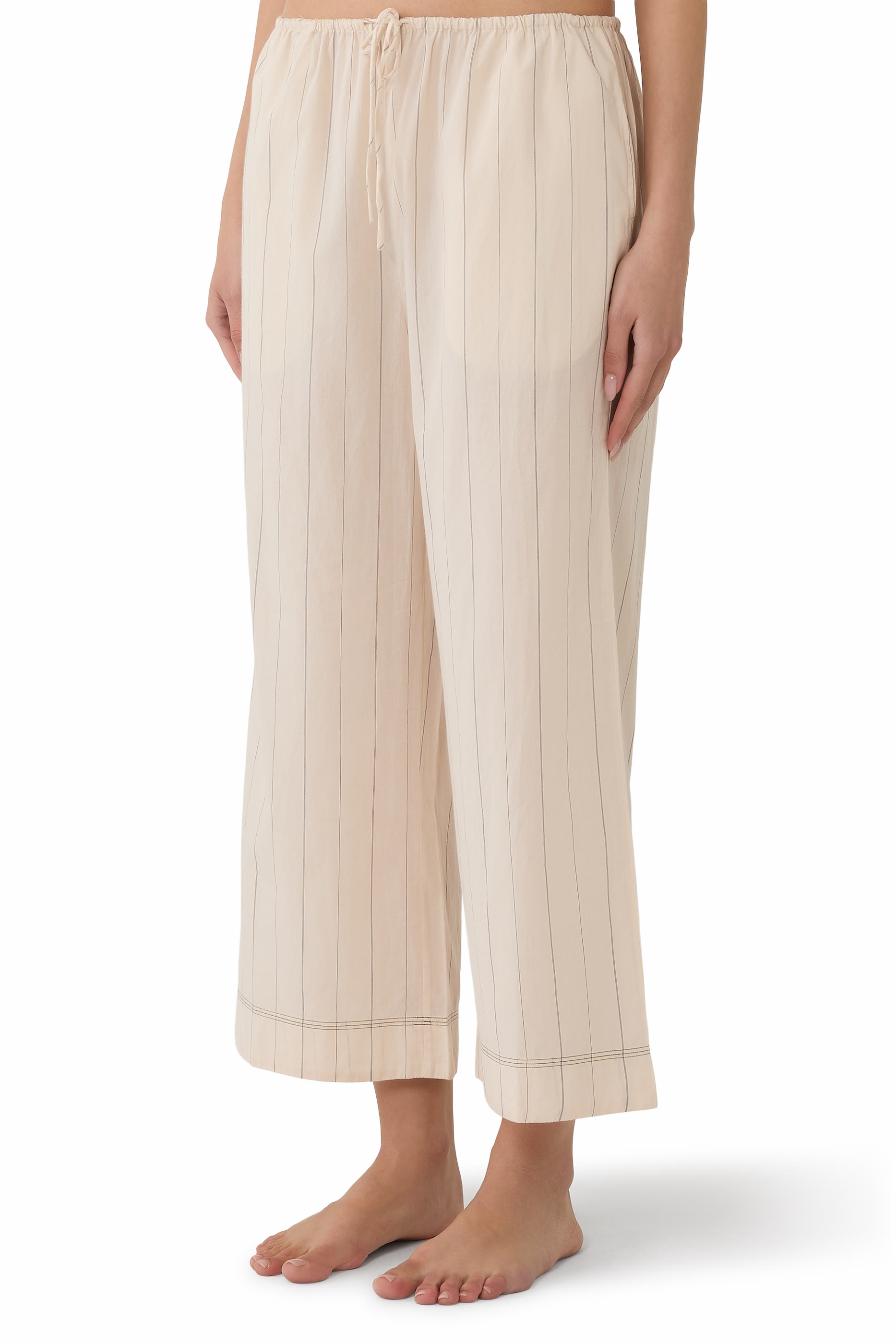 Organic Cotton Relaxed Cropped Pajama Bottoms 