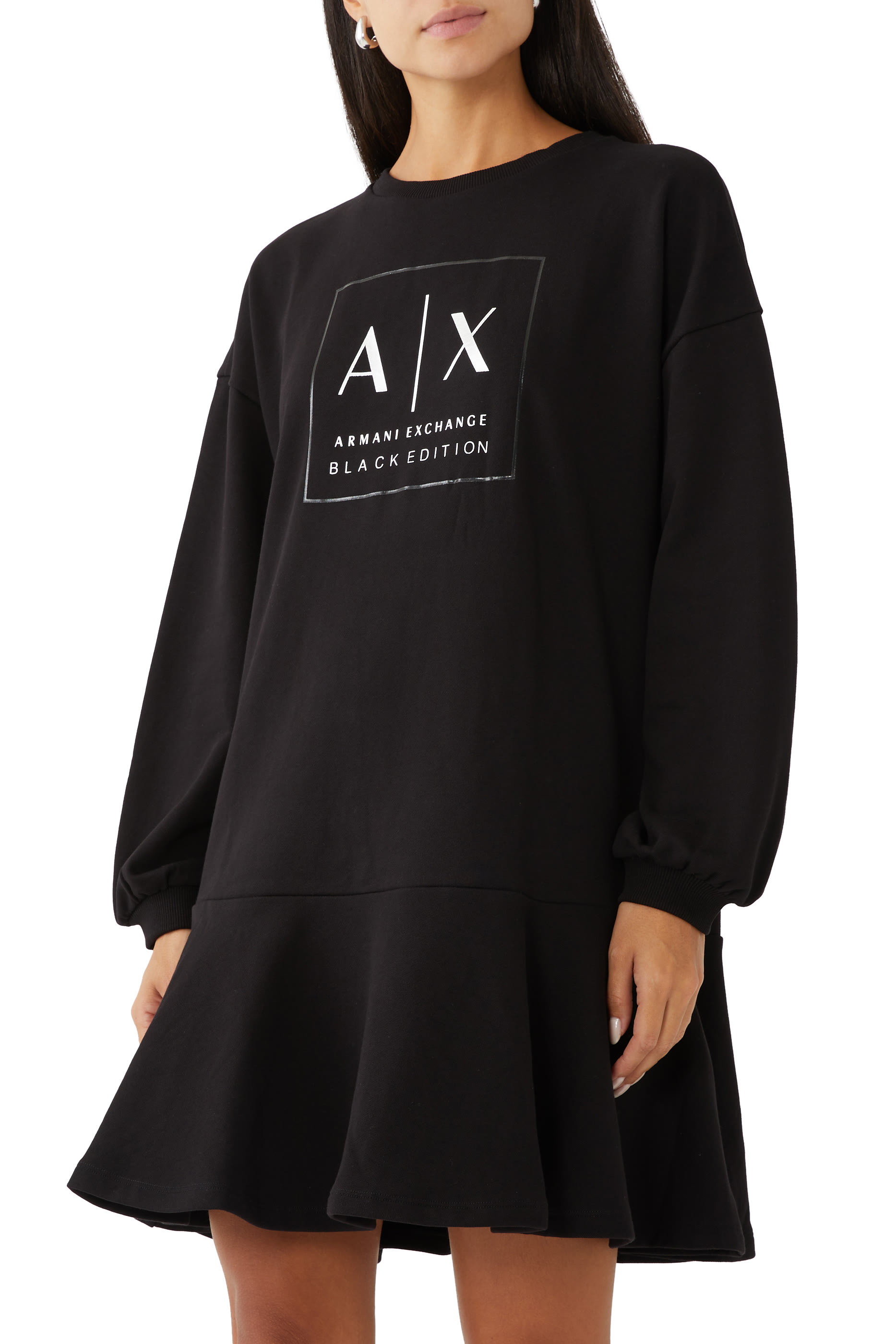 AX Logo Quater Sleeves Short Dress