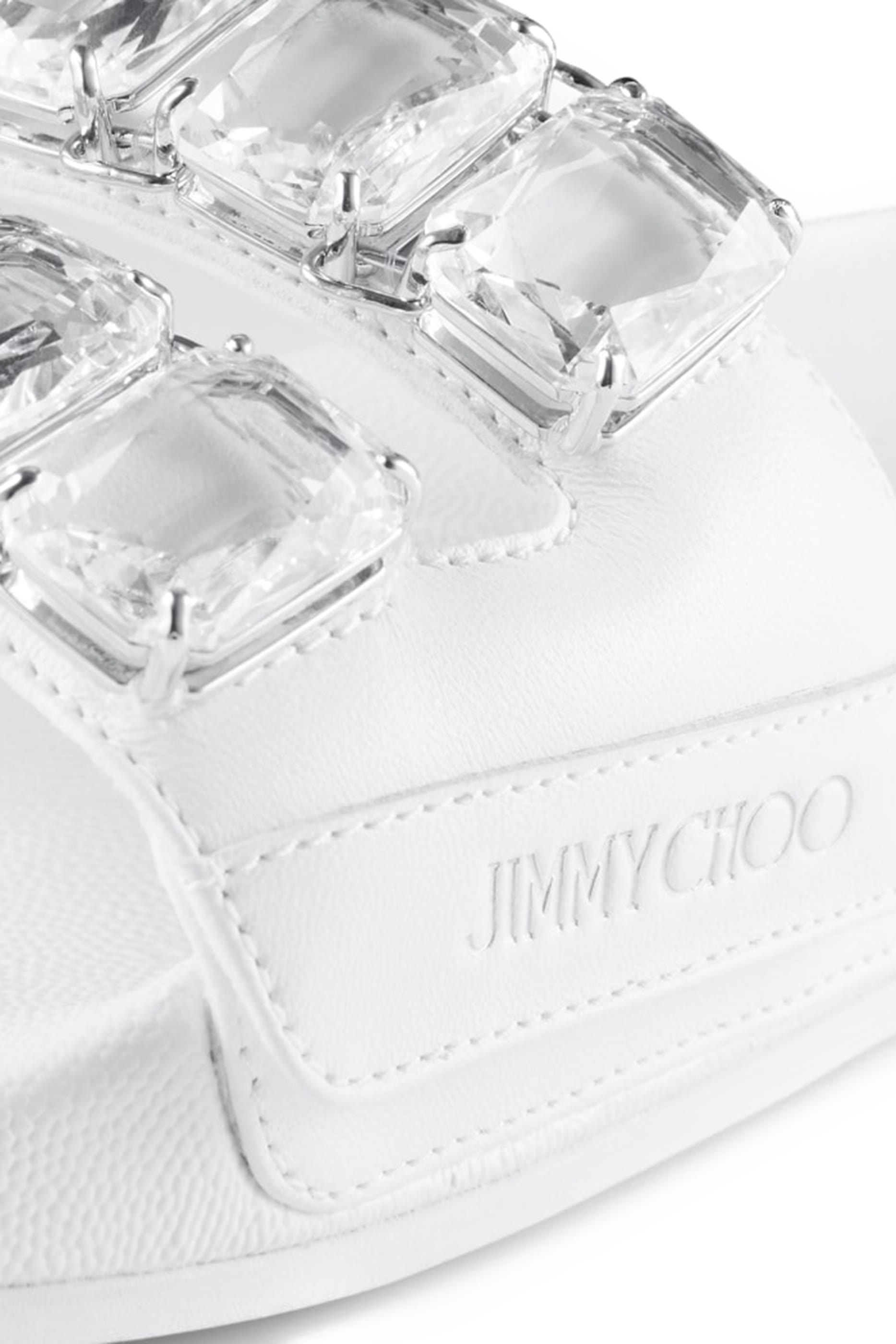 Nappa Leather Crystal Slides