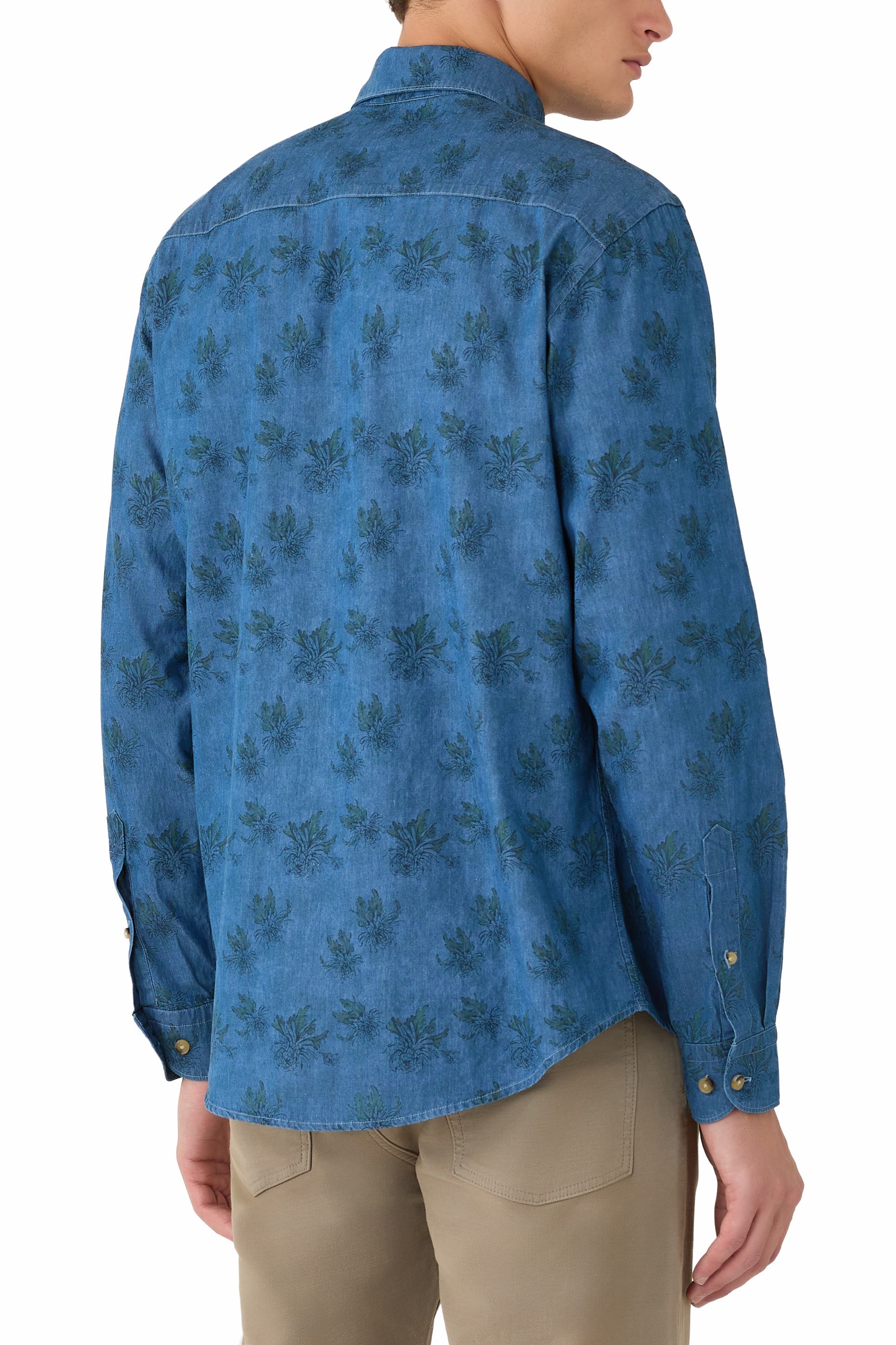Floral Print Denim Shirt