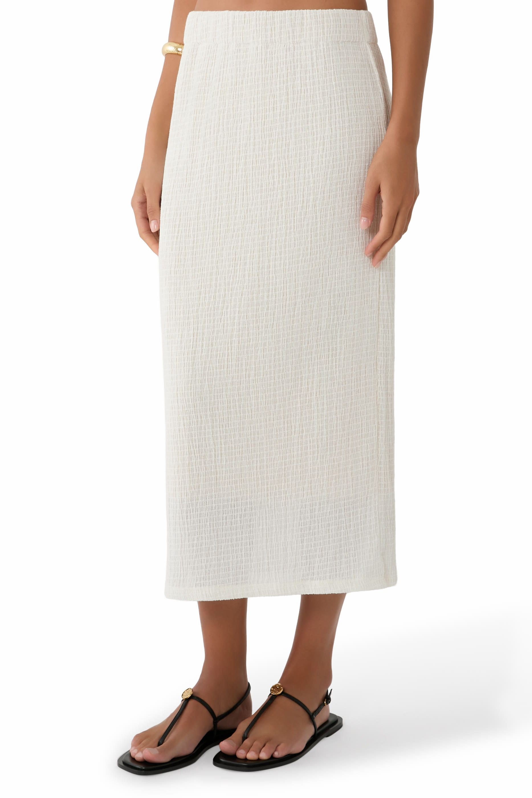  Shadow Grid Midi Skirt
