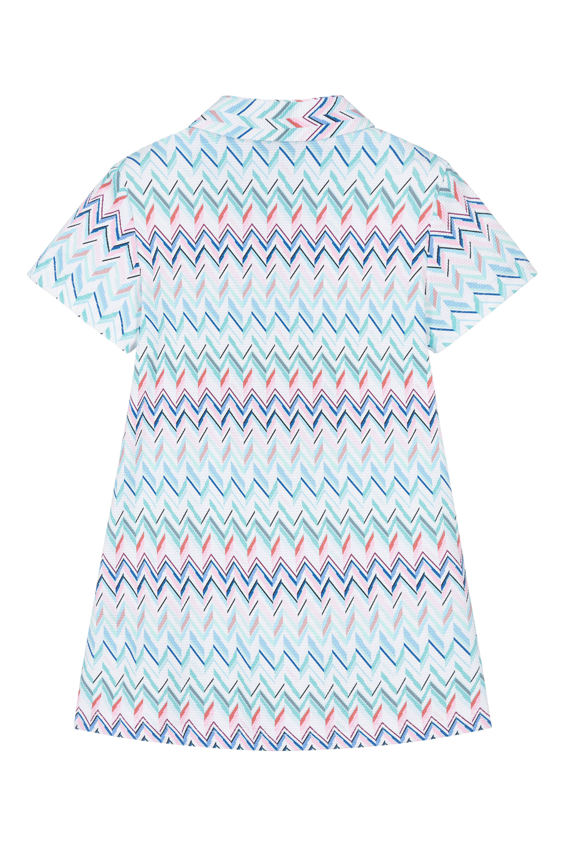 Kids Zigzag Print Polo Dress 