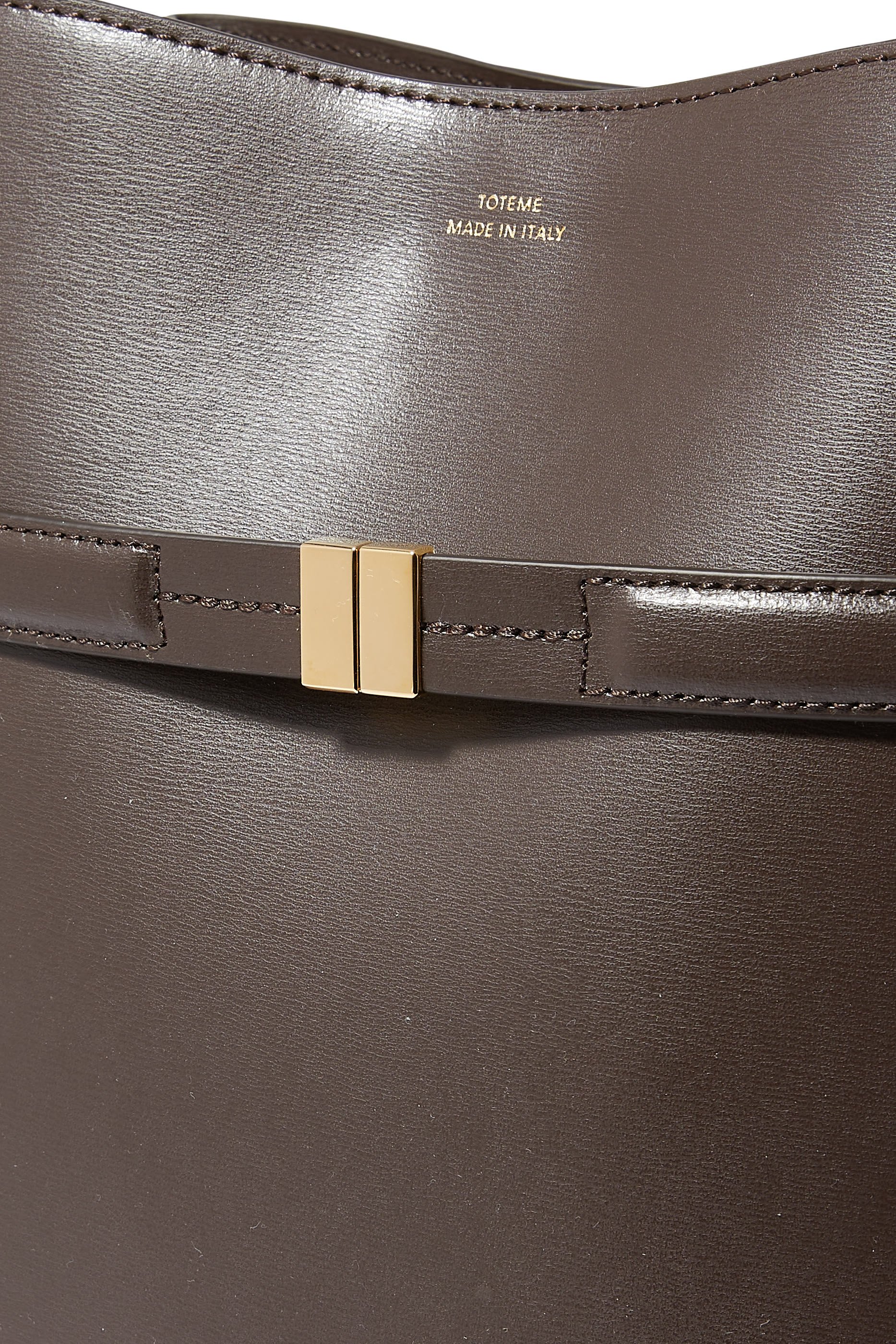 Belted Leather Bucket Bag