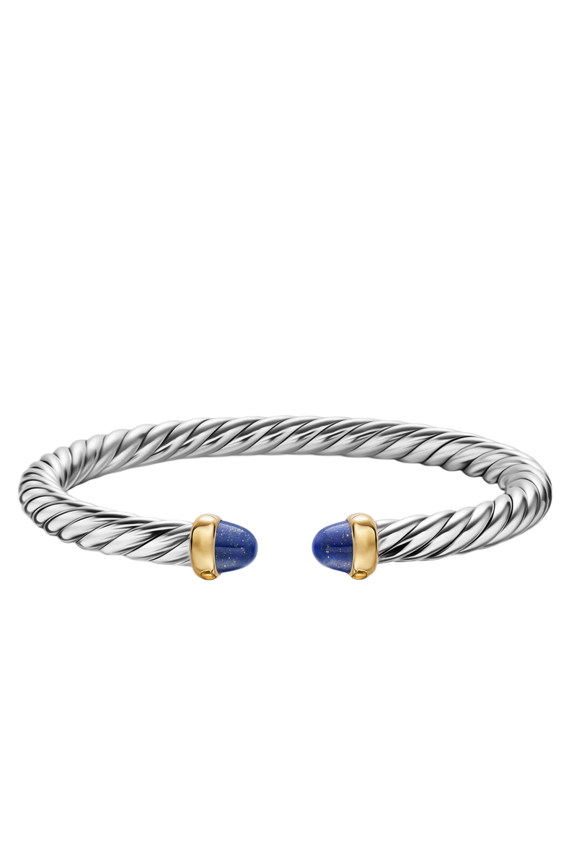Cable Flex&reg; Bracelet, Sterling Silver, 14k Yellow Gold & Lapis
