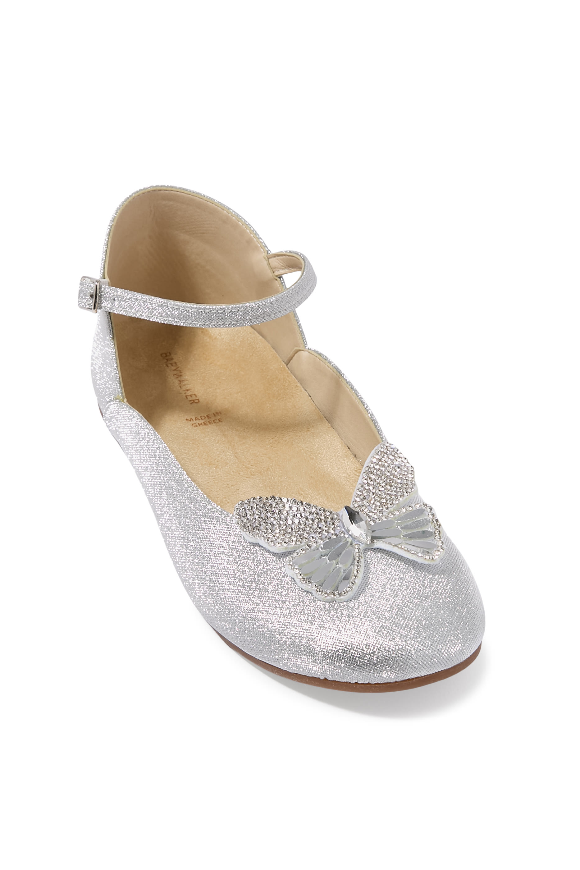 Kids Strassed Butterfly Ballerina Flats