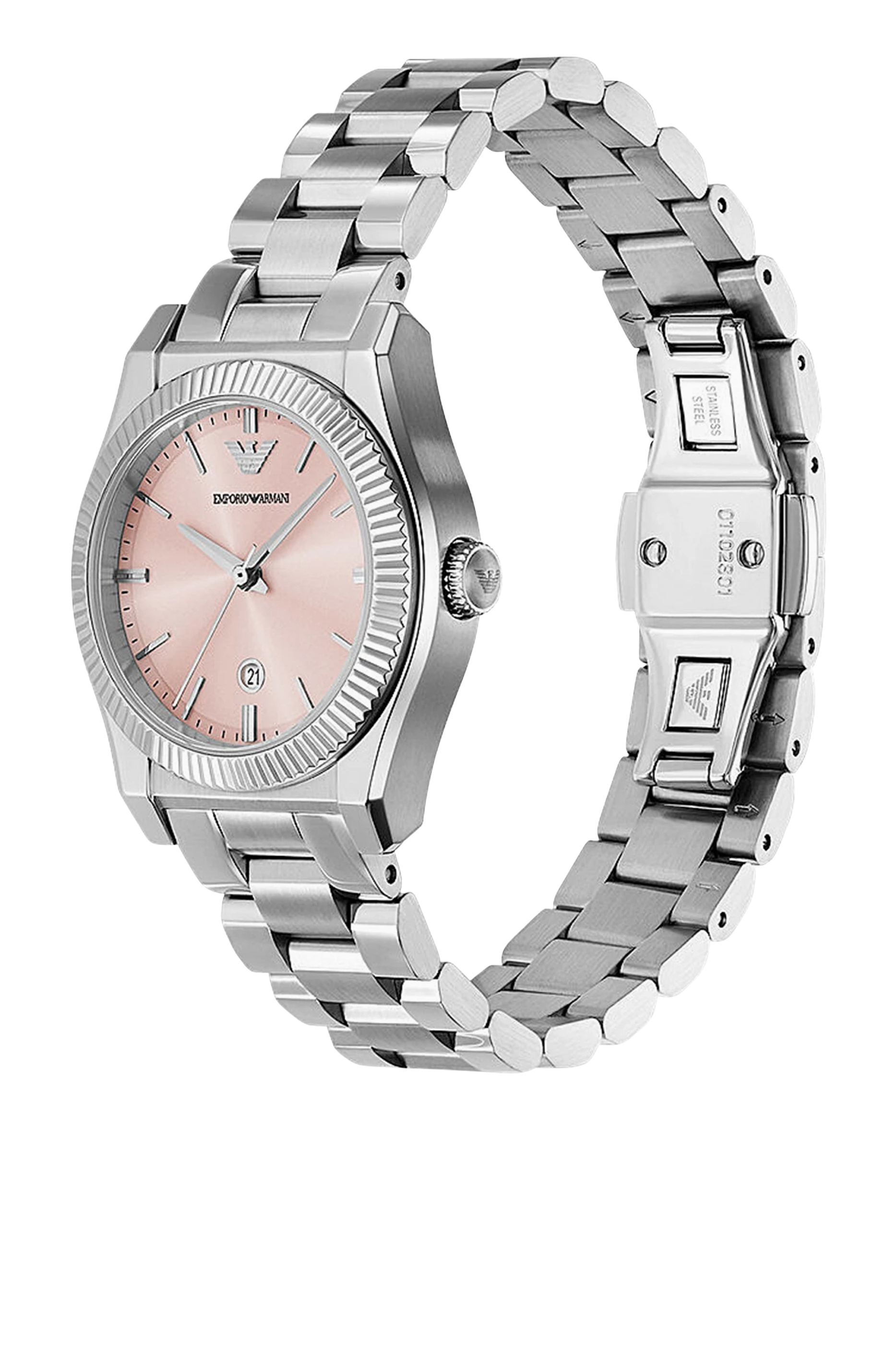Three-Hand Stainless Steel Watch