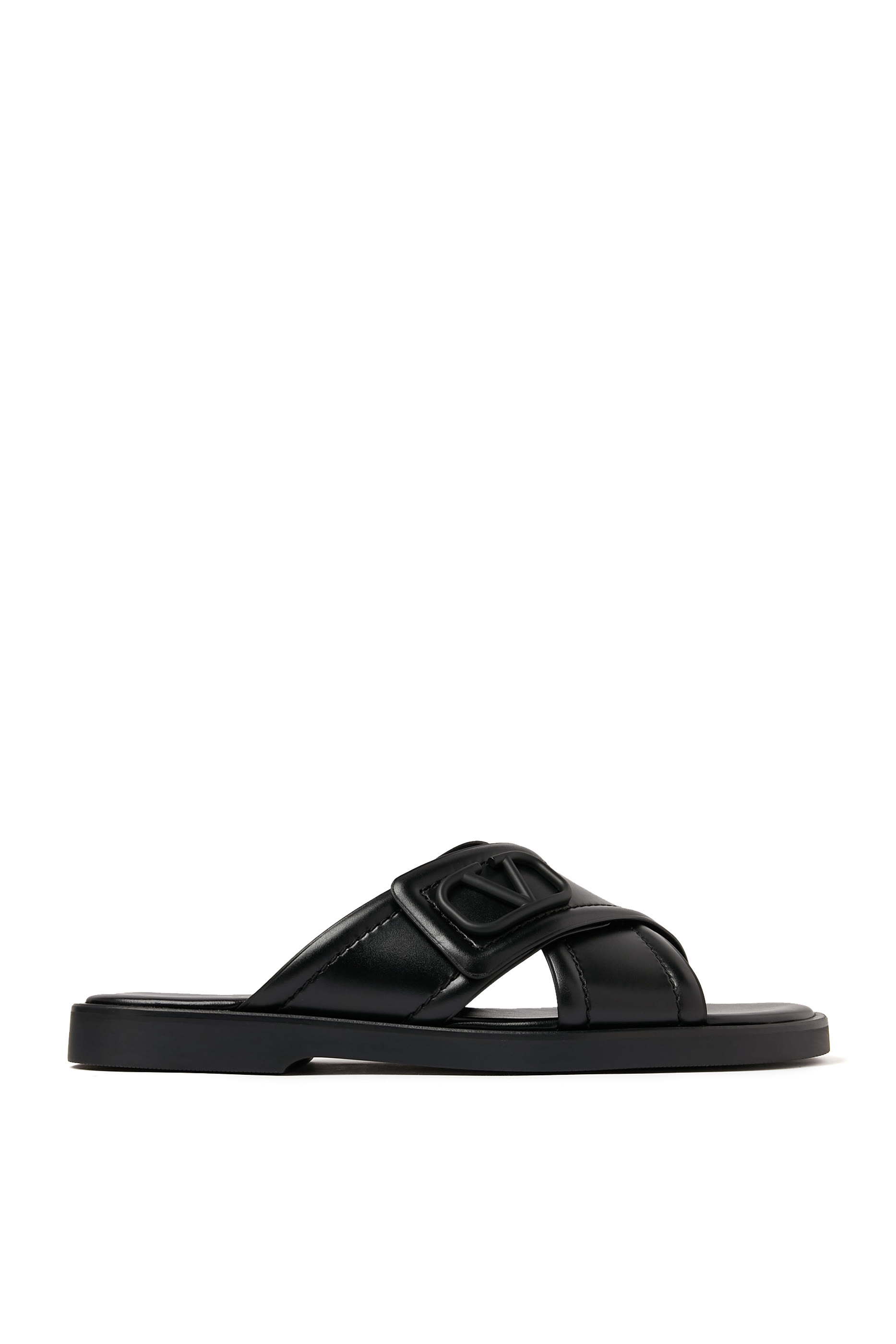VLogo Signature Calfskin Leather Slides