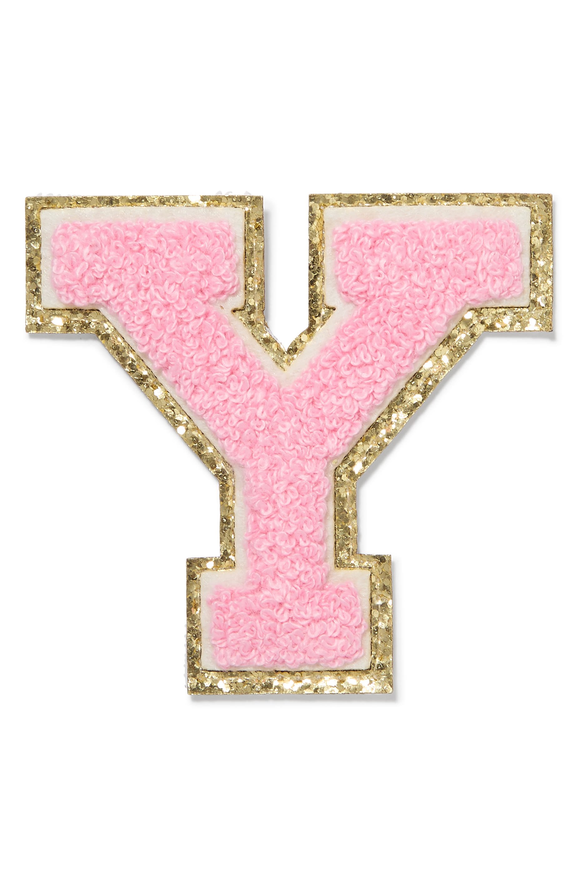 Kids  3" Chenille Sparkle Y Letter Patch