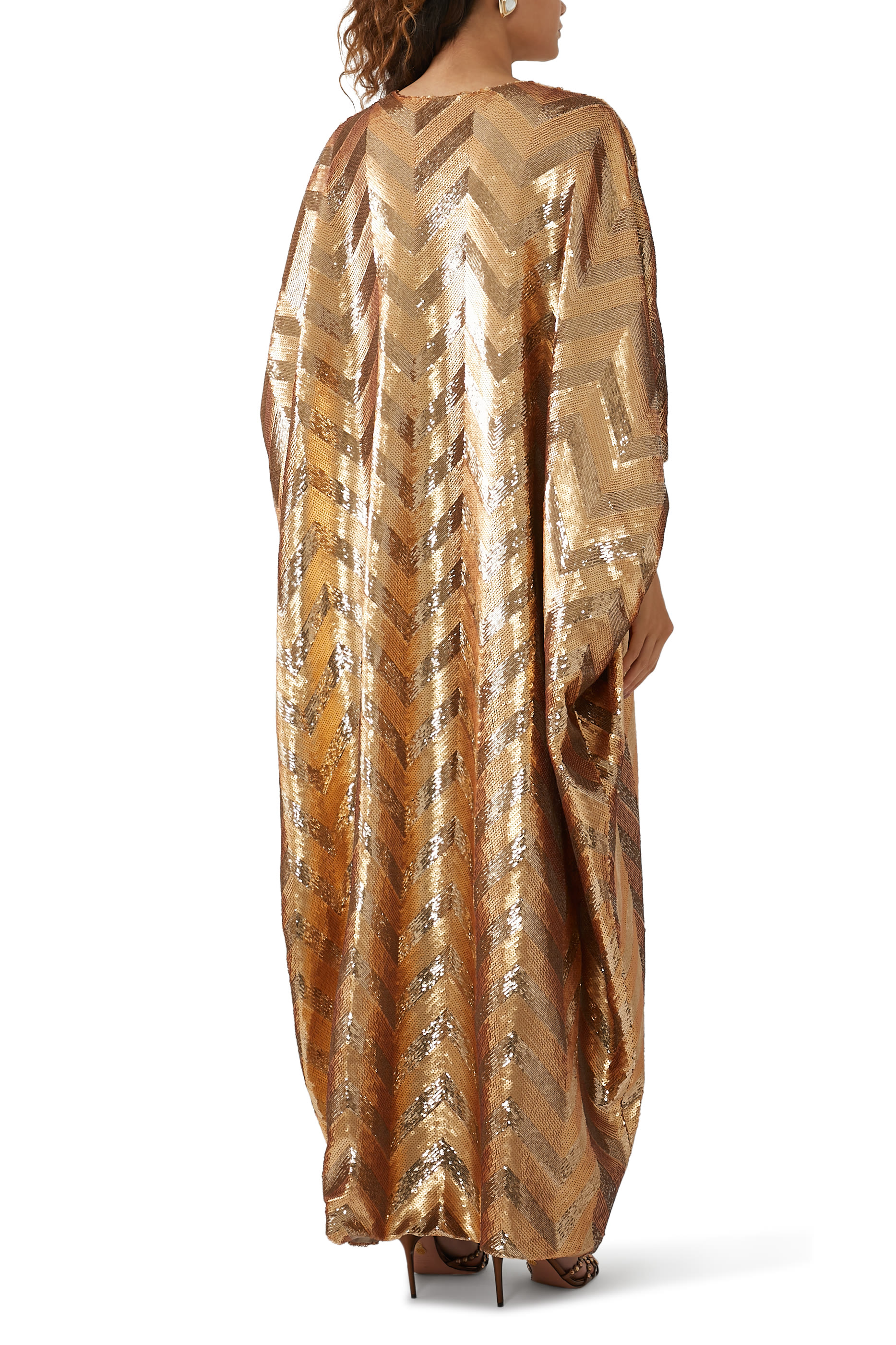 Metallic Chevron Kaftan