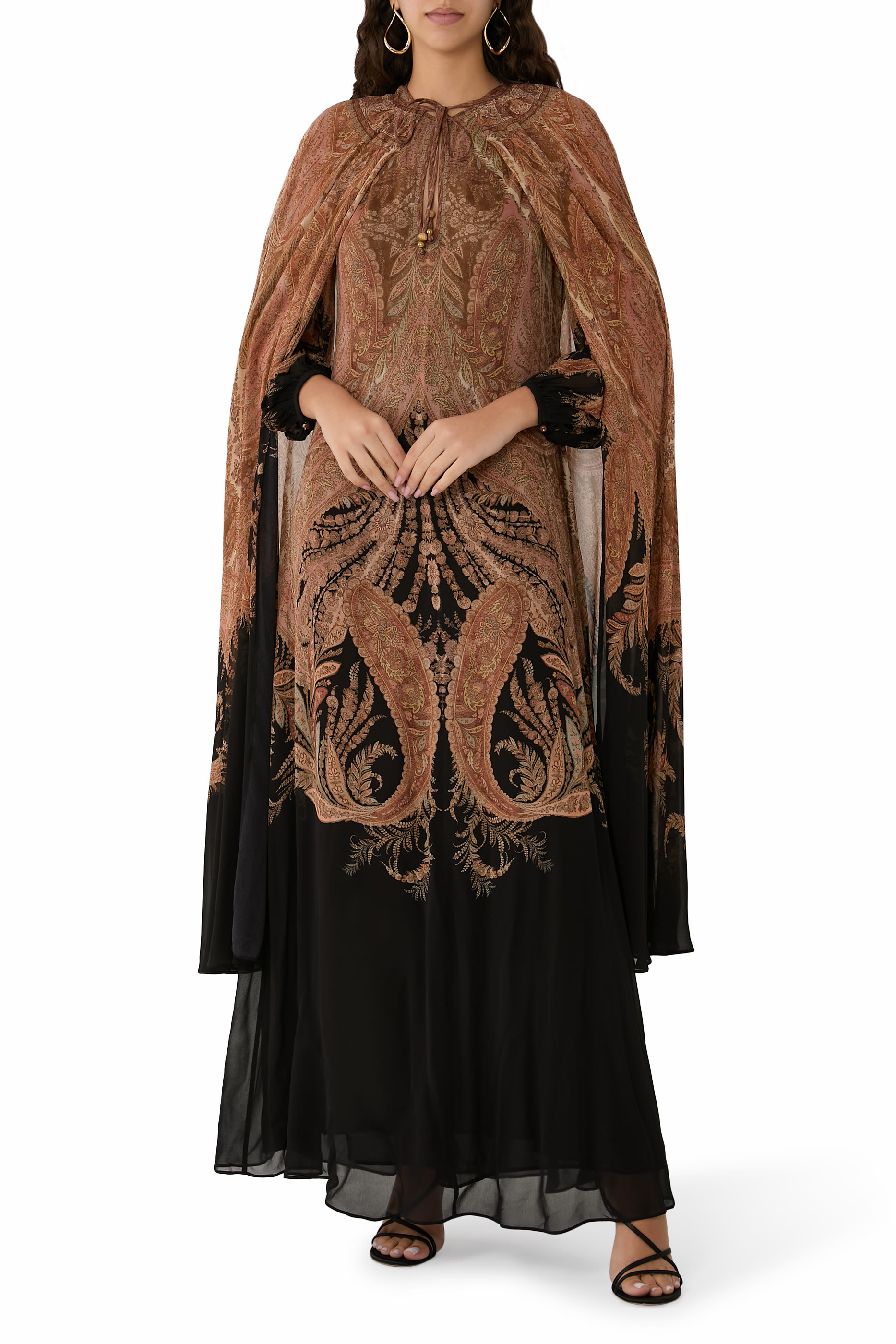 Hypnotic Caped Maxi Dress