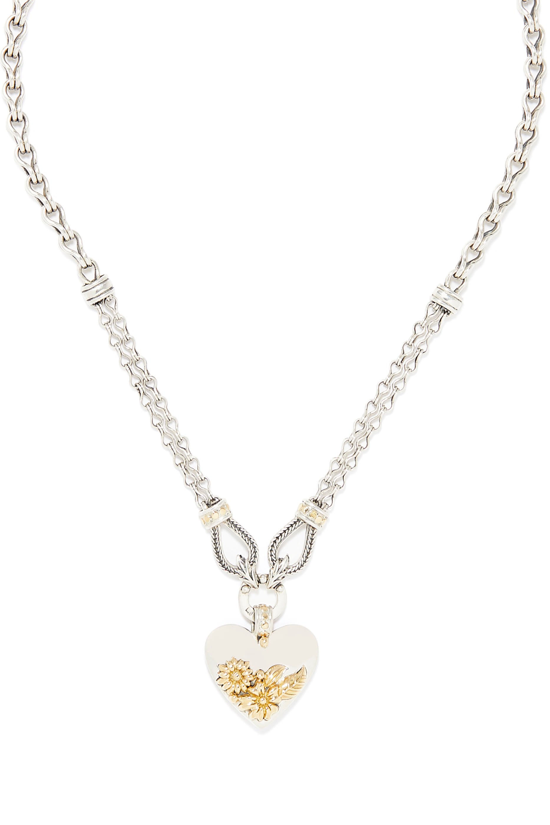 Fallahy Heart Necklace, 18k Yellow Gold & Sterling Silver
