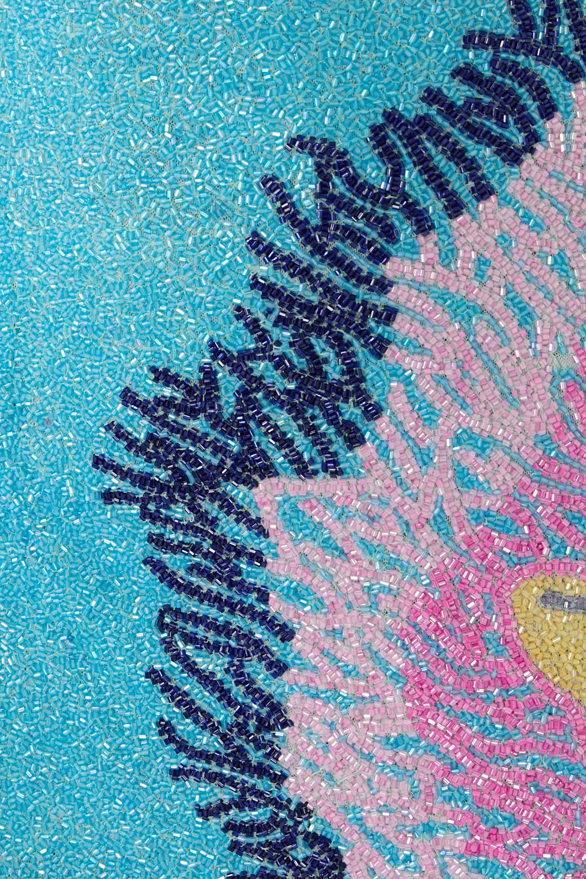 Adeline Coral Hand Beaded Mini Dress