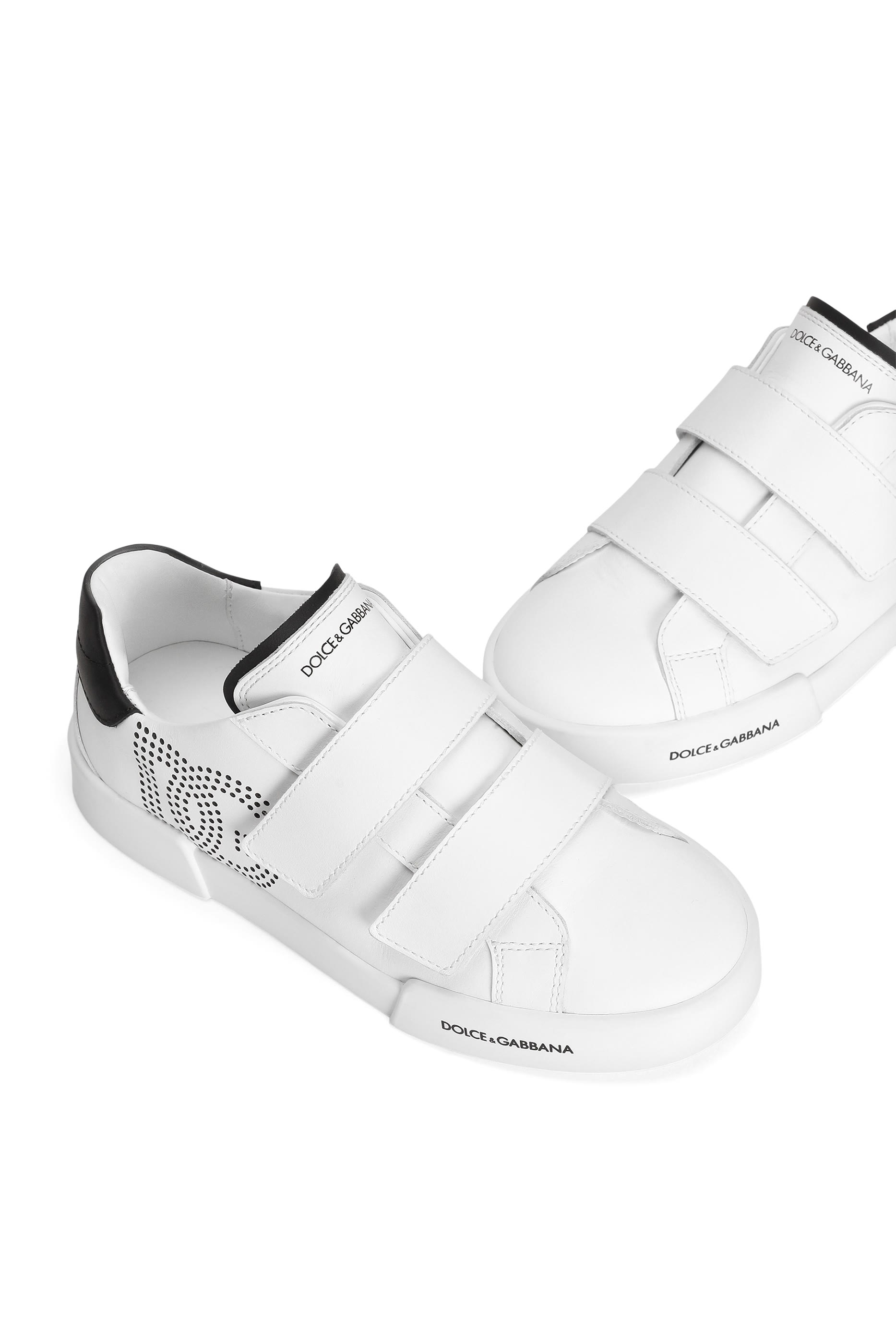 Kids DG Logo Nappa Calfskin Sneakers