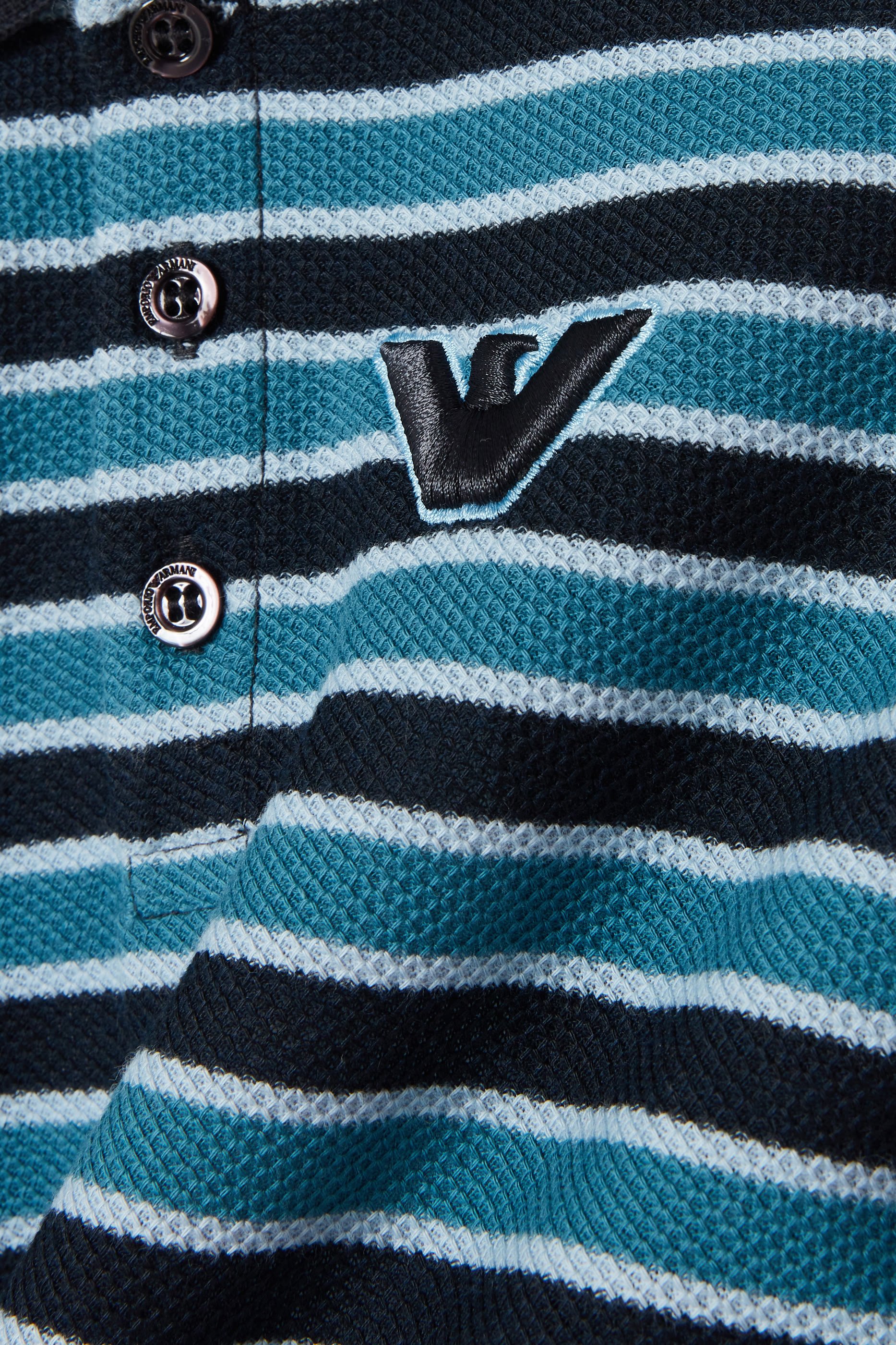 Kids Striped Eagle Logo Polo Shirt
