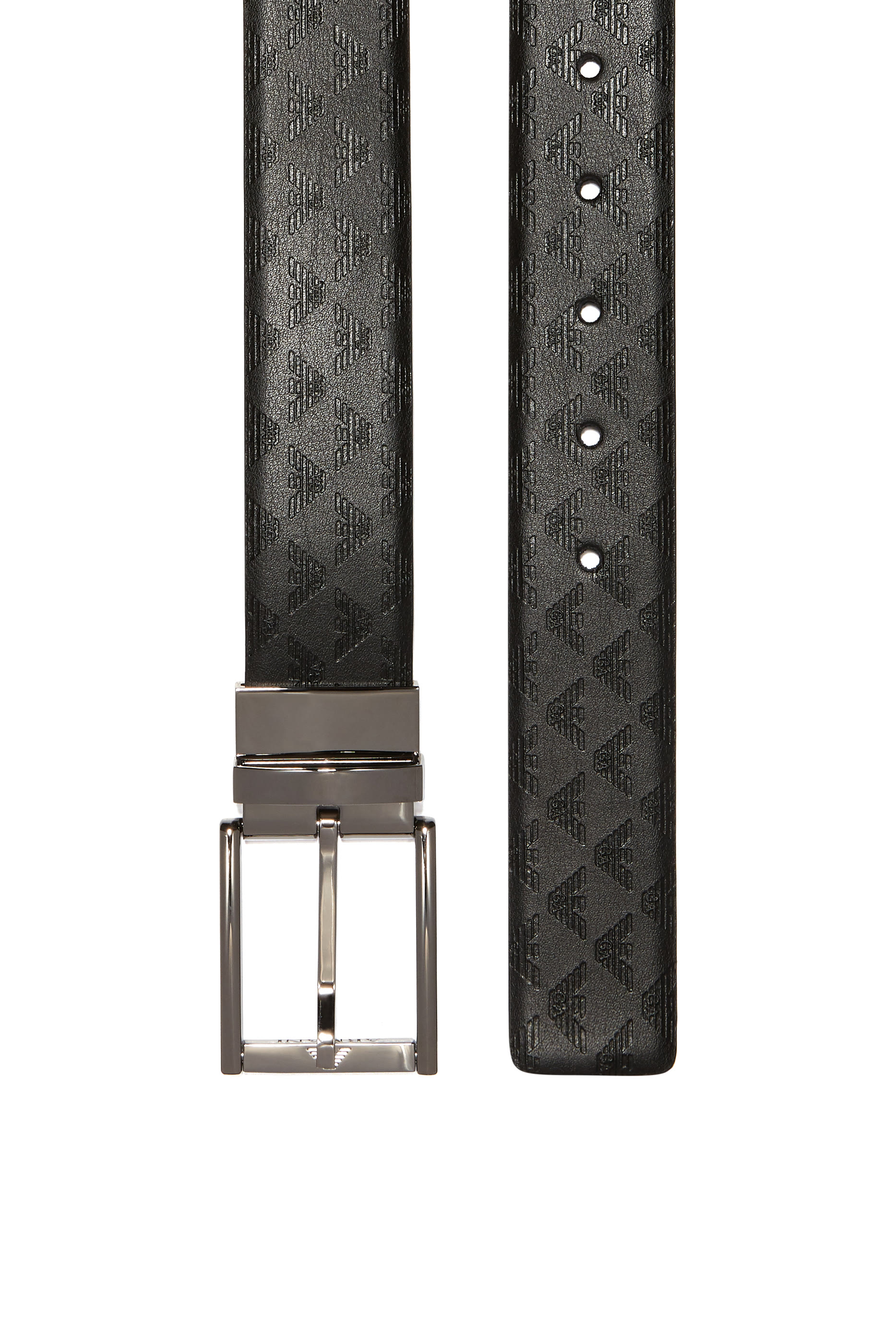 All-Over Logo Reversible Leather Buckle Belt