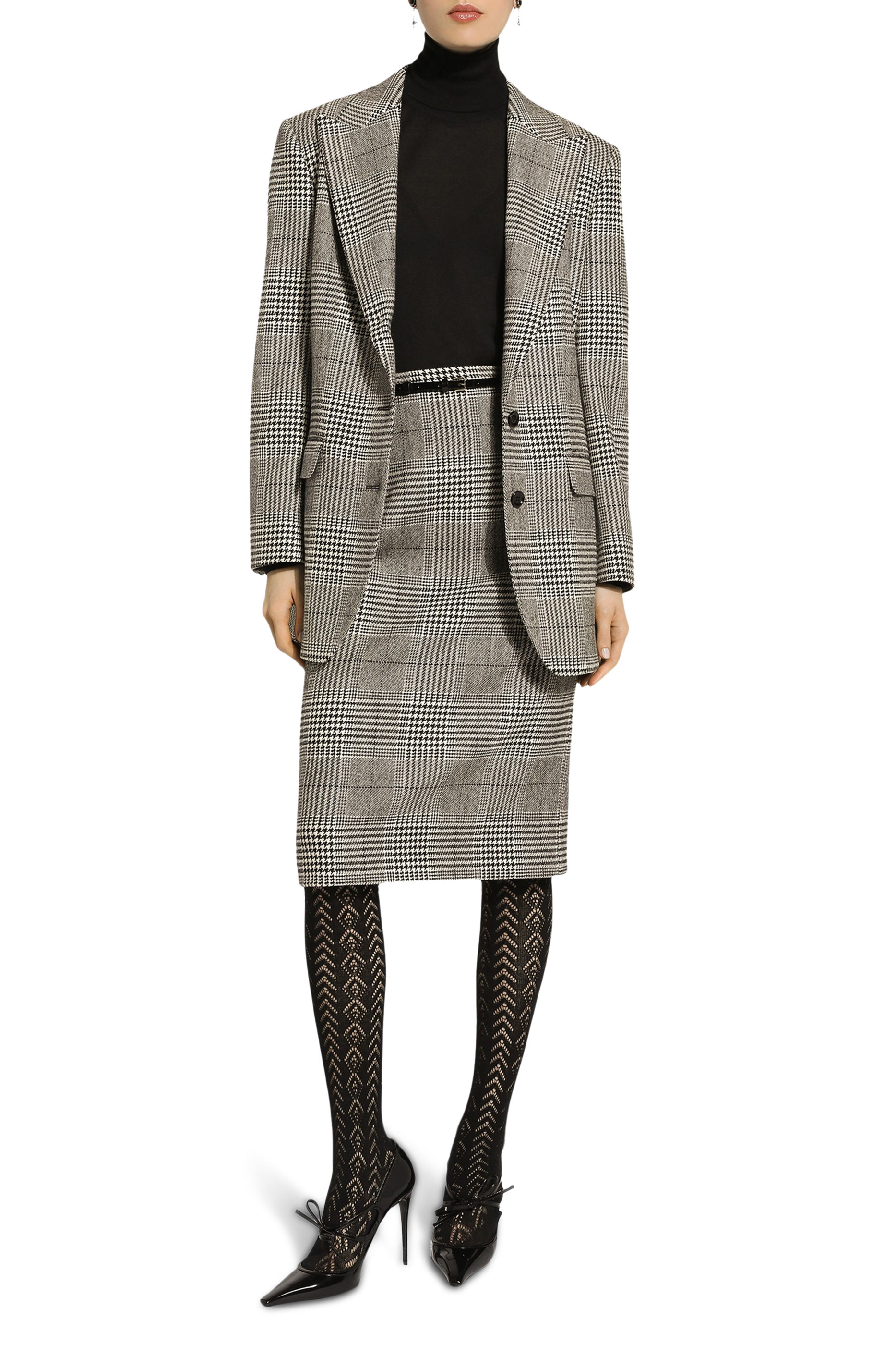 Single-Breasted Glen Plaid Jacket