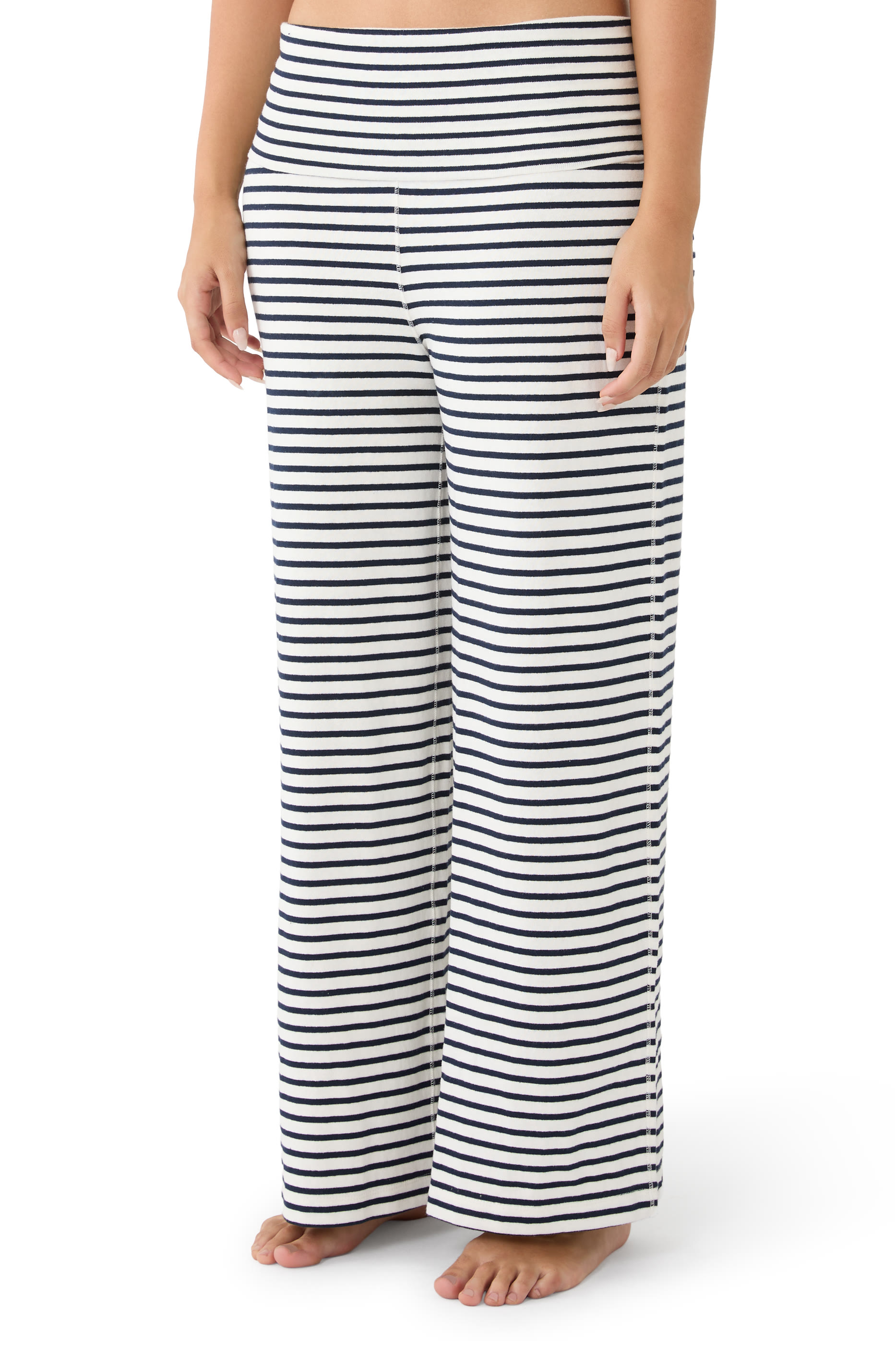 Stripe Fold Over Trousers