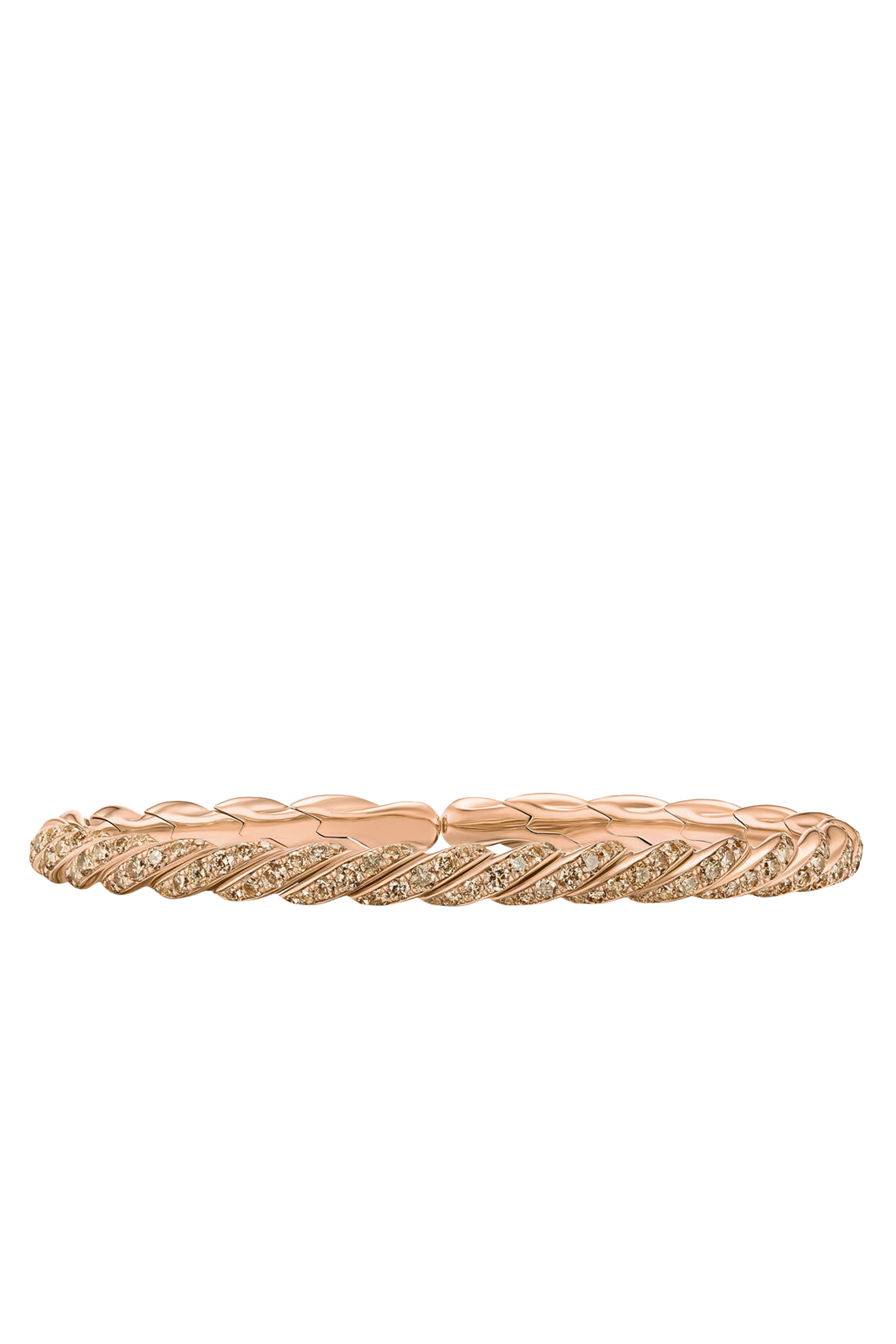  Sculpted Cable Flex Bracelet, 18K Rose Gold & Diamonds