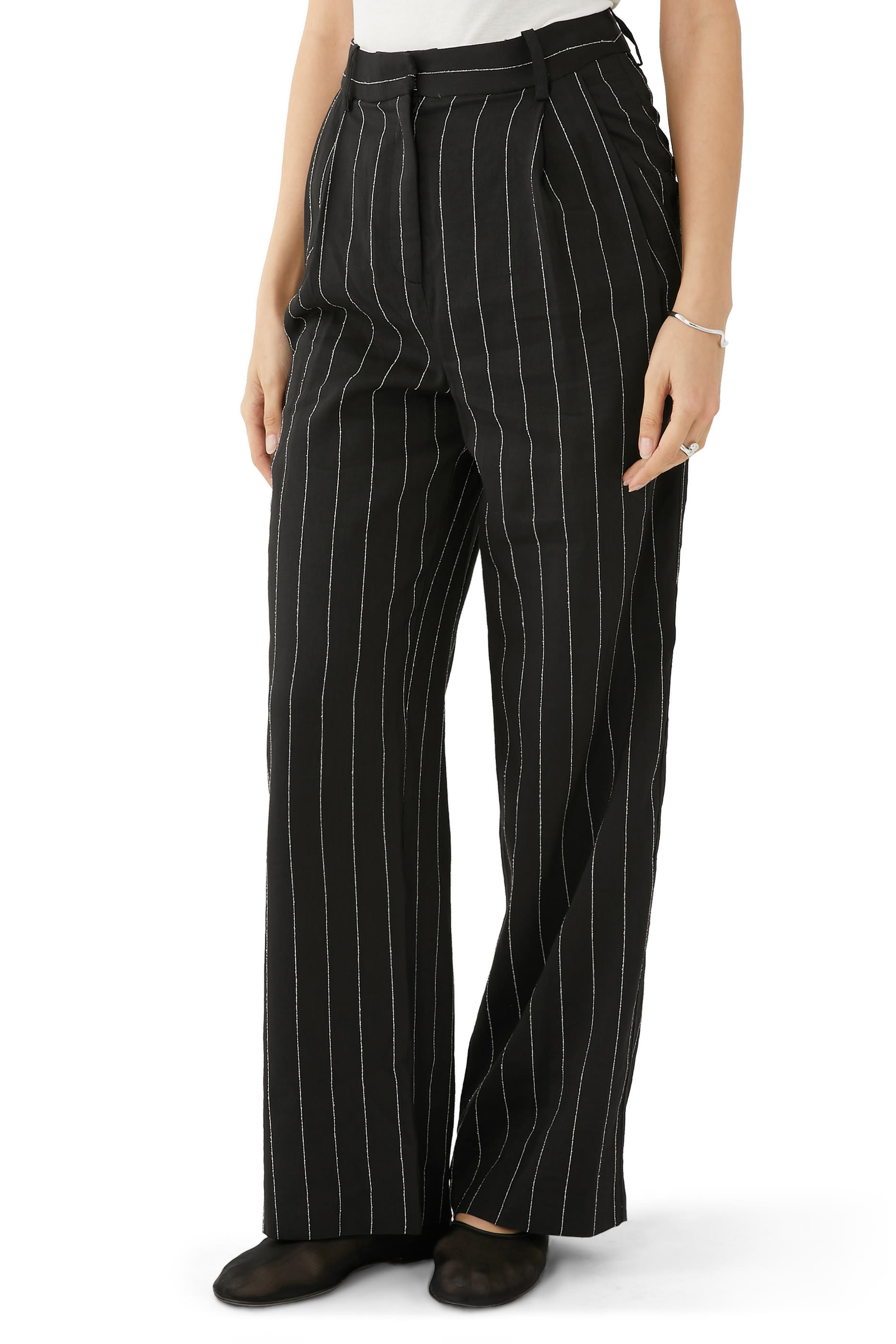 Striped Wide-Leg Pants