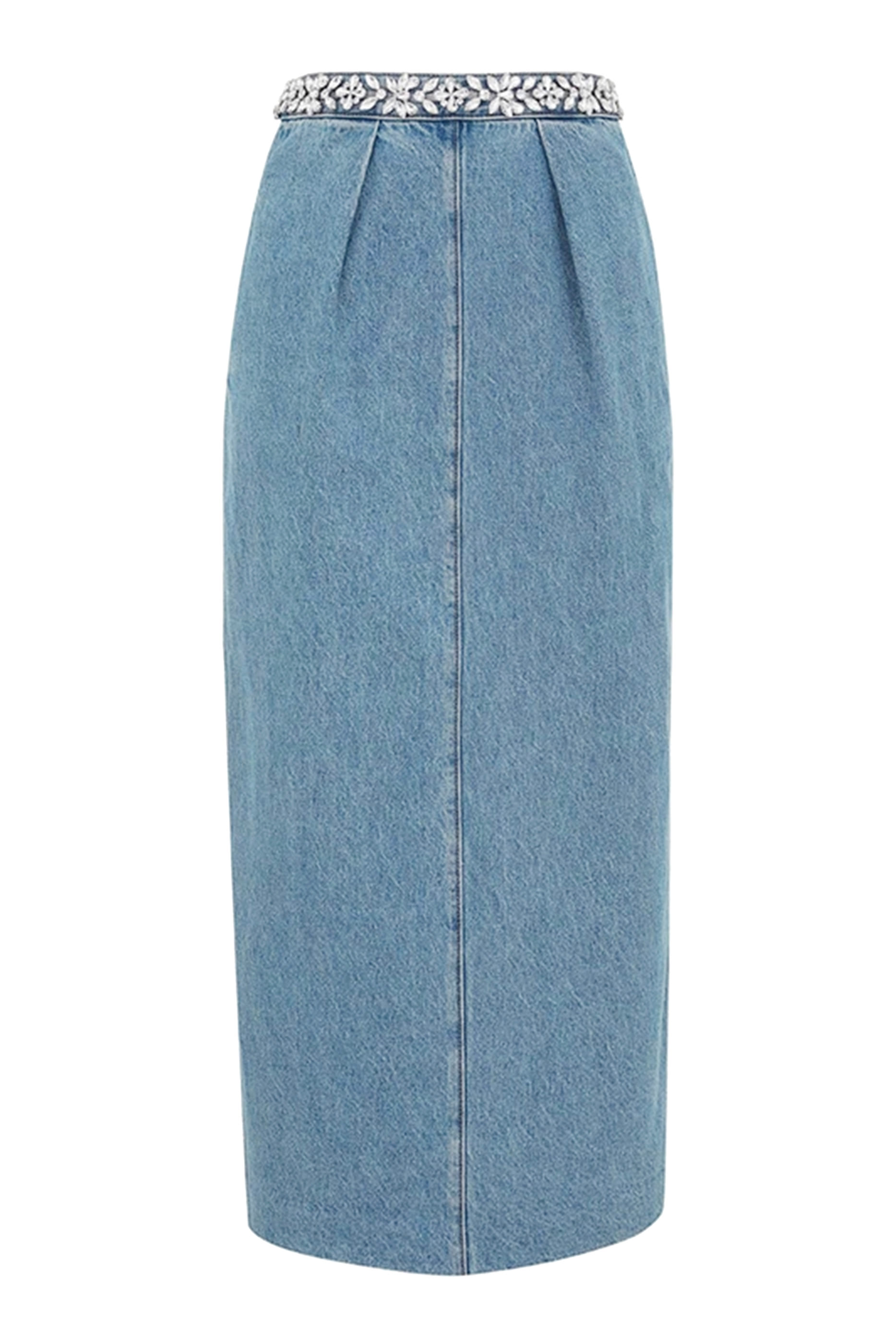 Crush Embellished Denim Skirt
