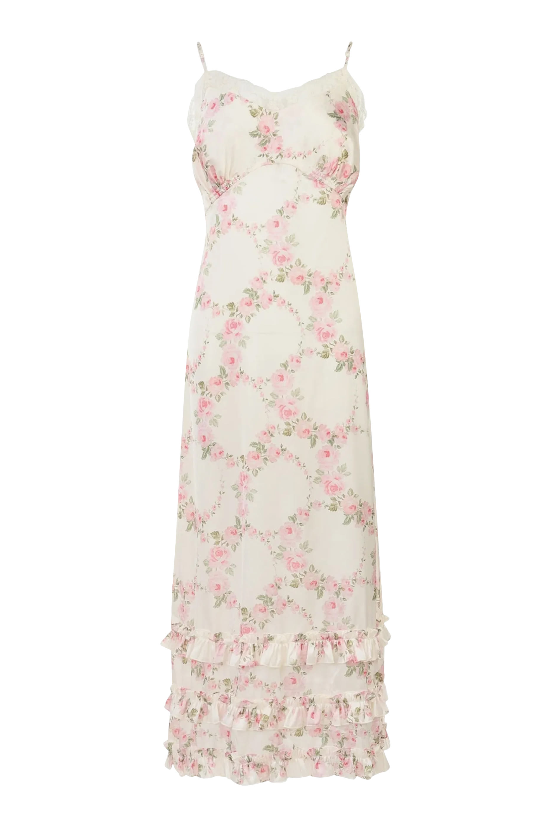 Ruffle Frill Hem Slip Dress
