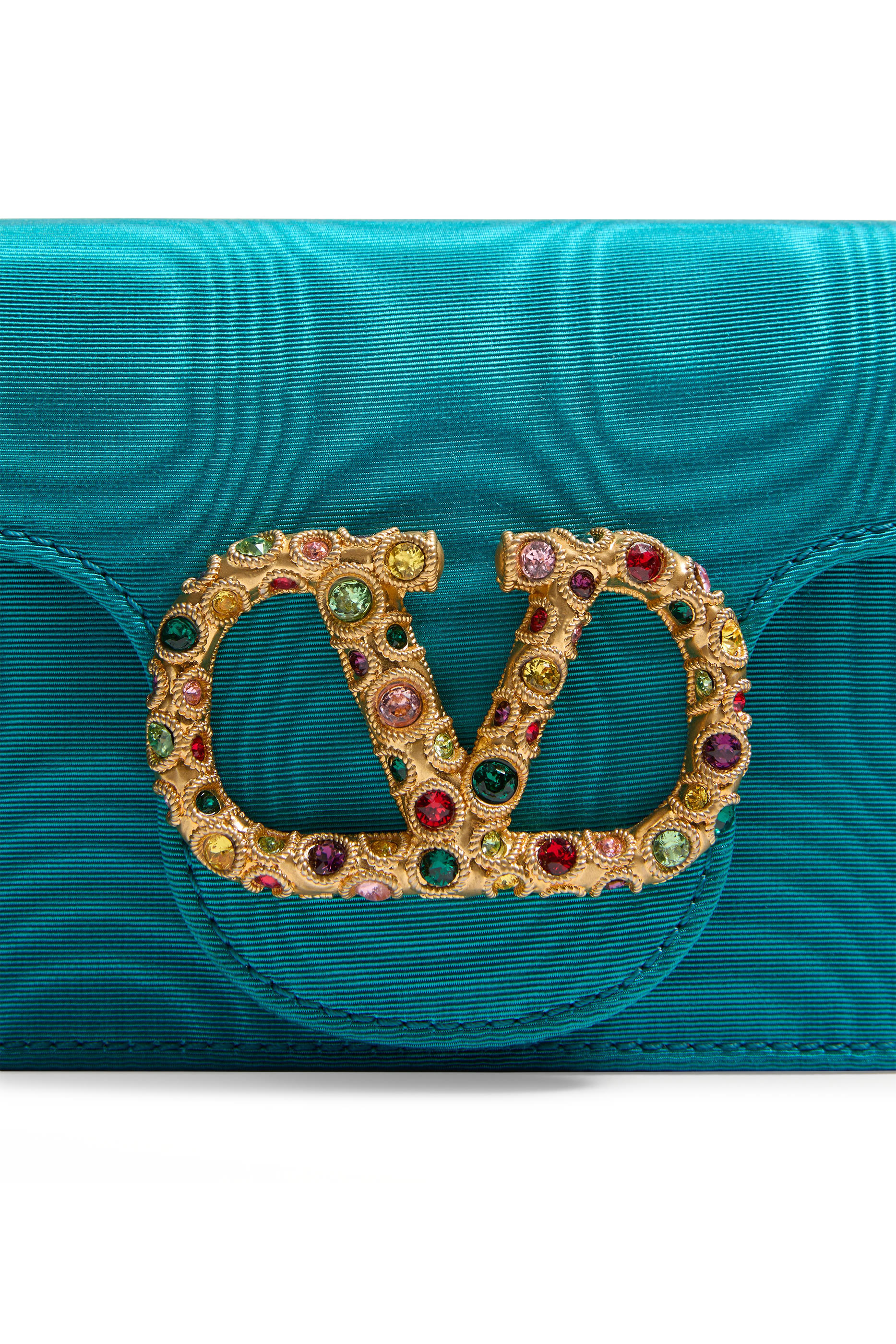 Loco Moiré Fabric Clutch with Jewel Logo