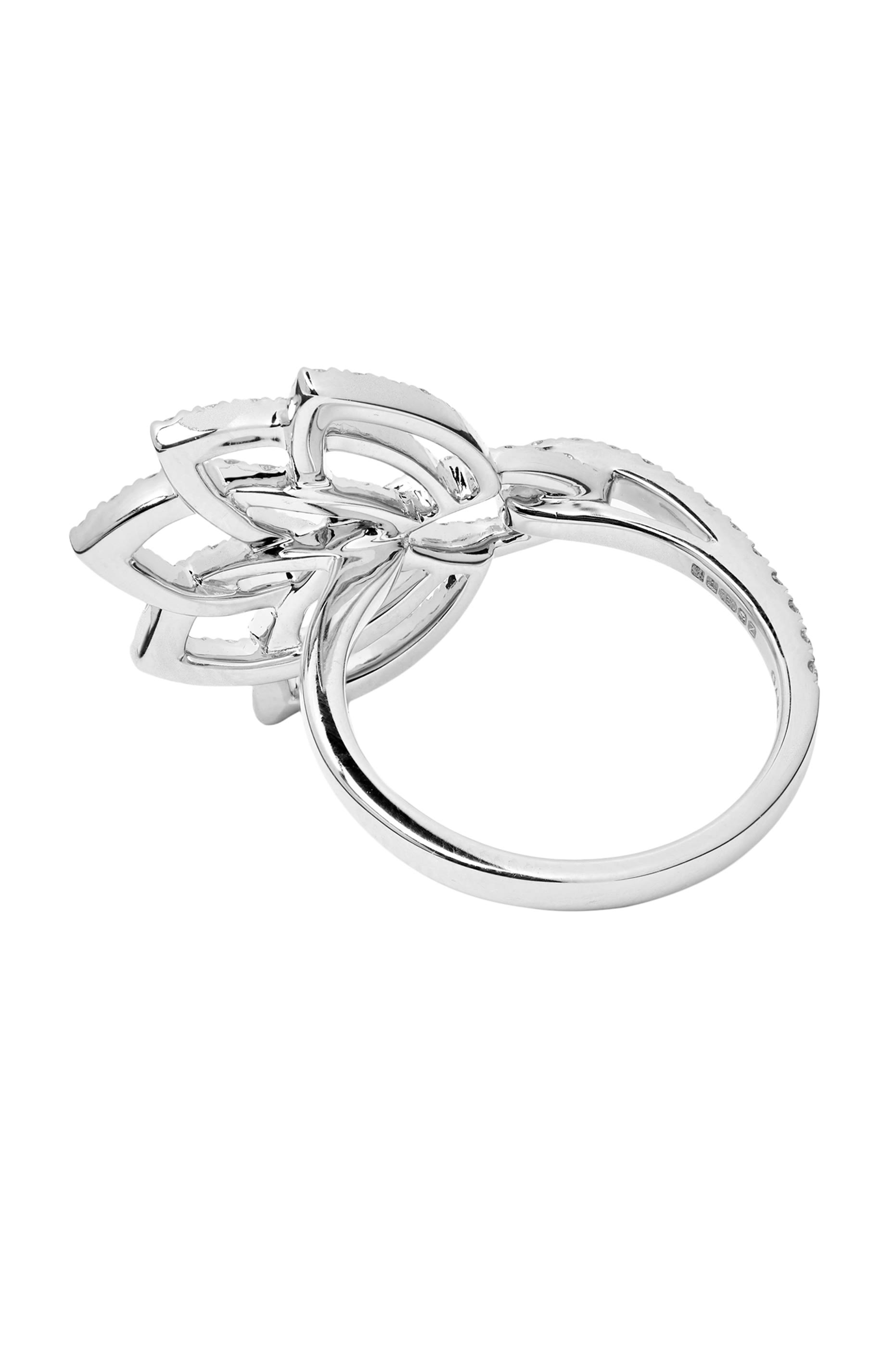 Lotus Blossom Ring, 18K White Gold & Diamonds