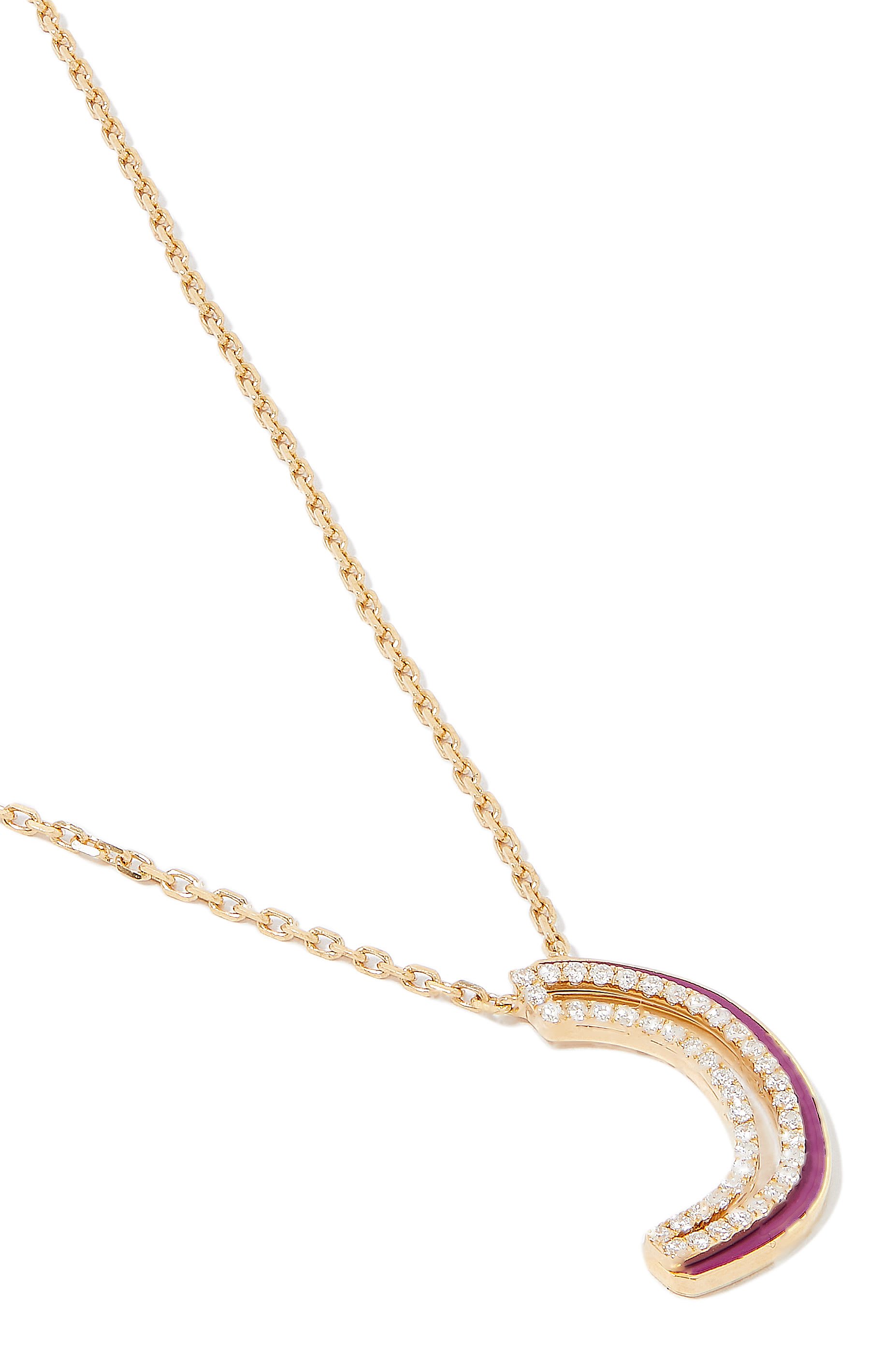 Arabic Letter Necklace, 18k Yellow Gold & Diamond