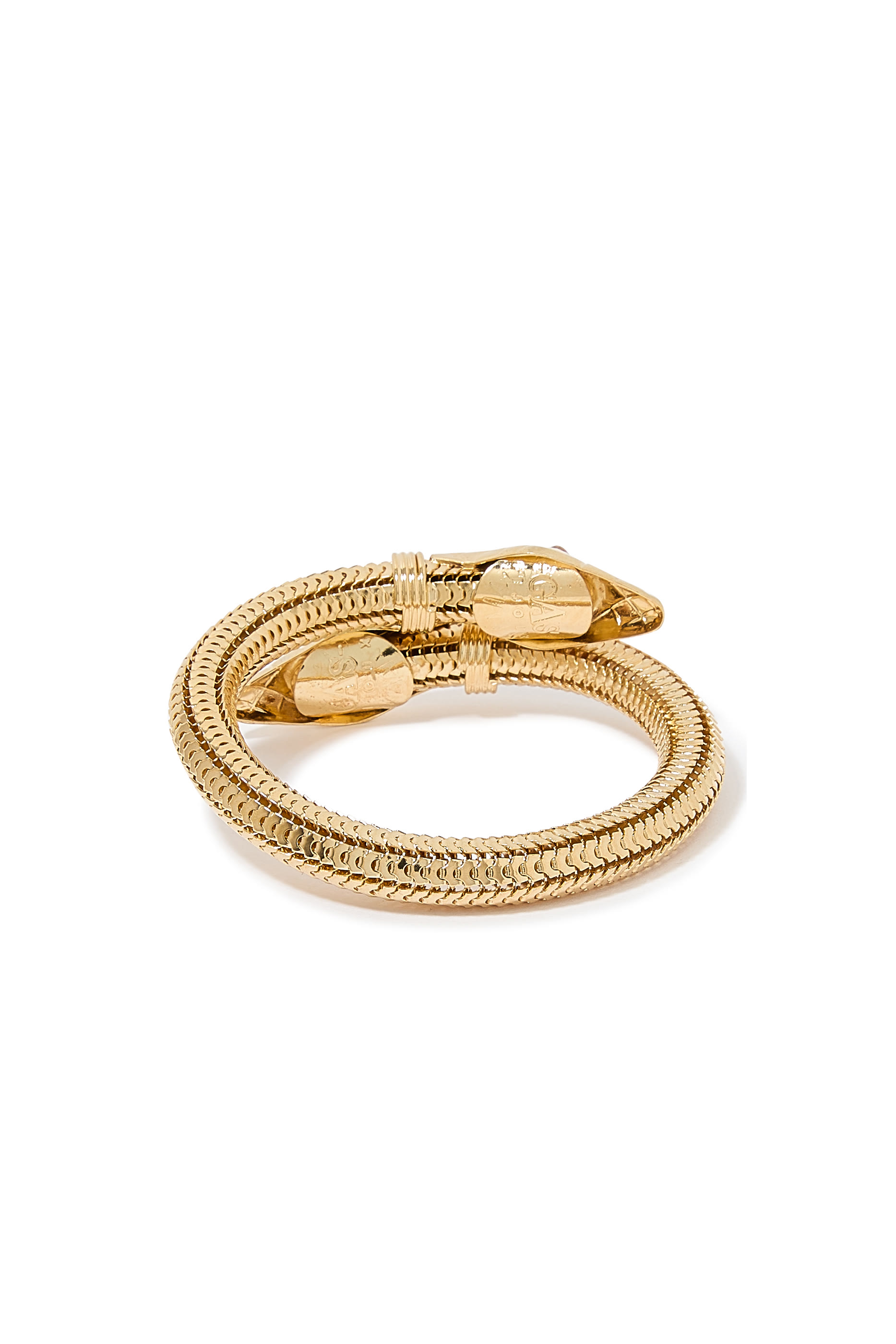 Cobra Bracelet, Gold Plated, Strass & Enamel