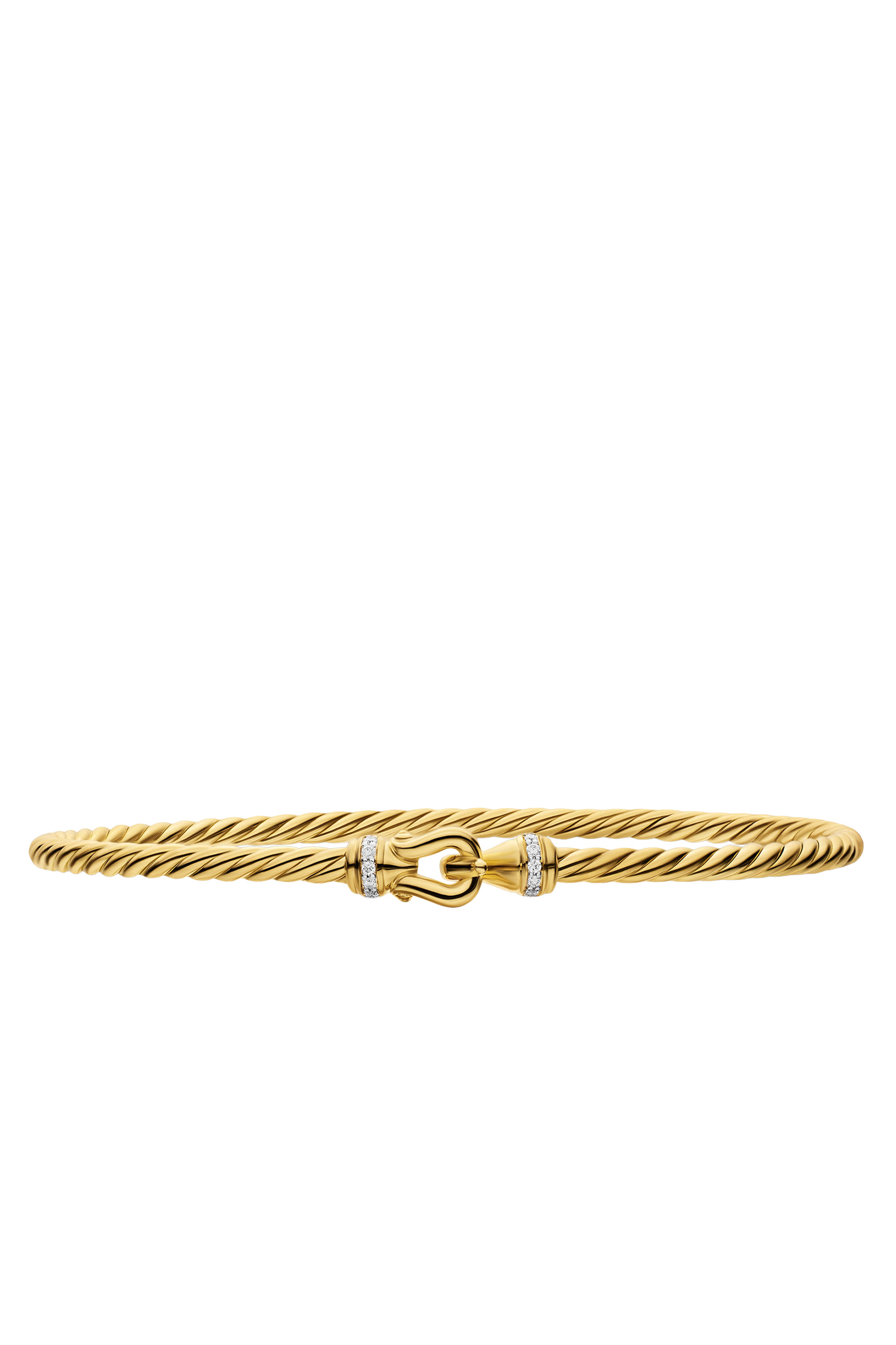 Micro Cablespira&reg; Flex Buckle Bracelet, Sterling Silver, 18K Yellow Gold & Diamonds