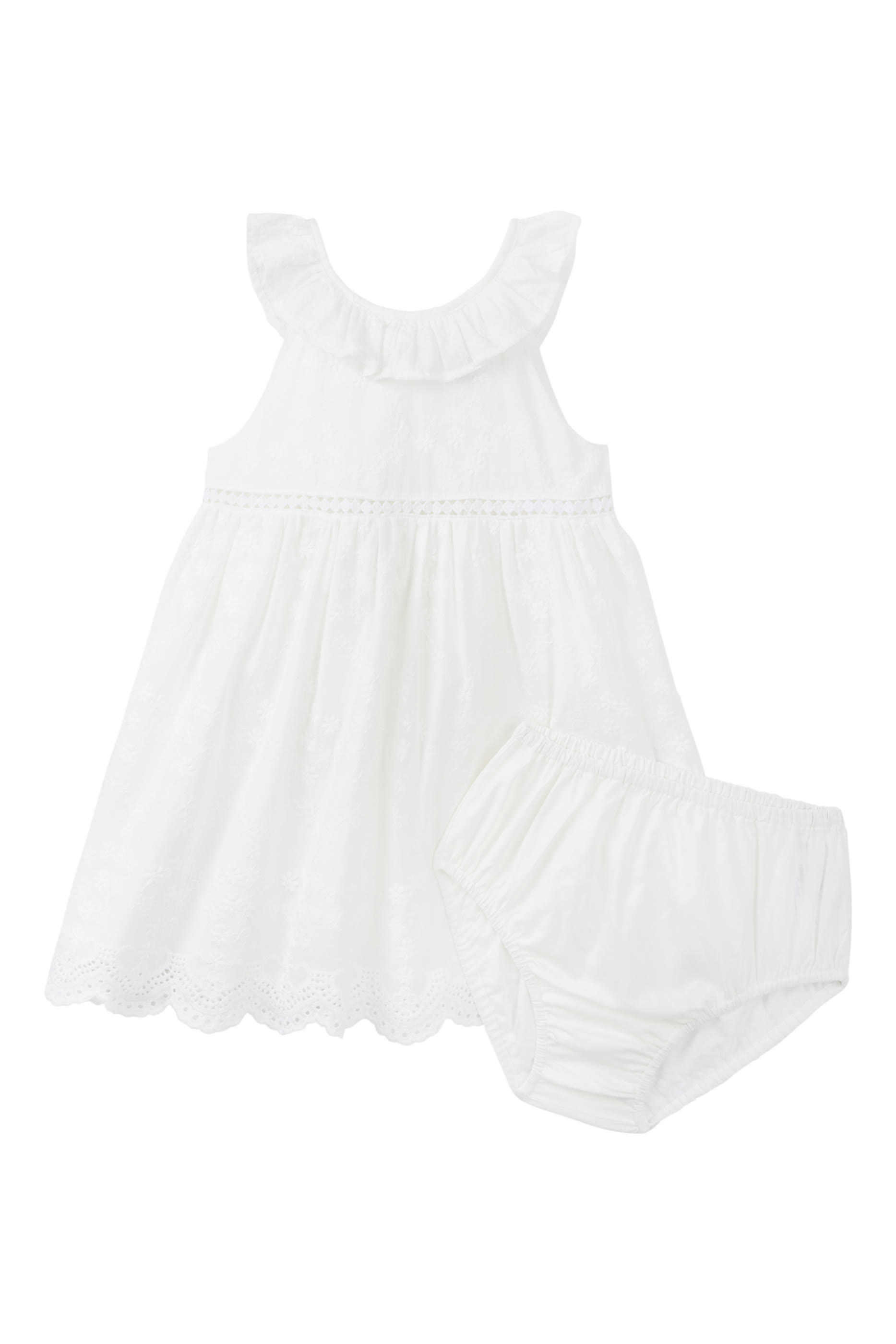 Kids Broderie Swing Dress Organic Cotton