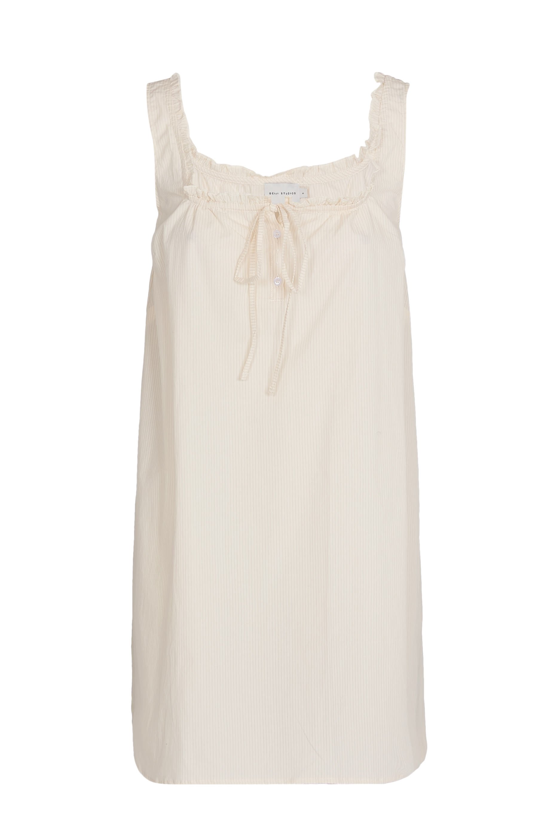  Button Frill Mini Dress