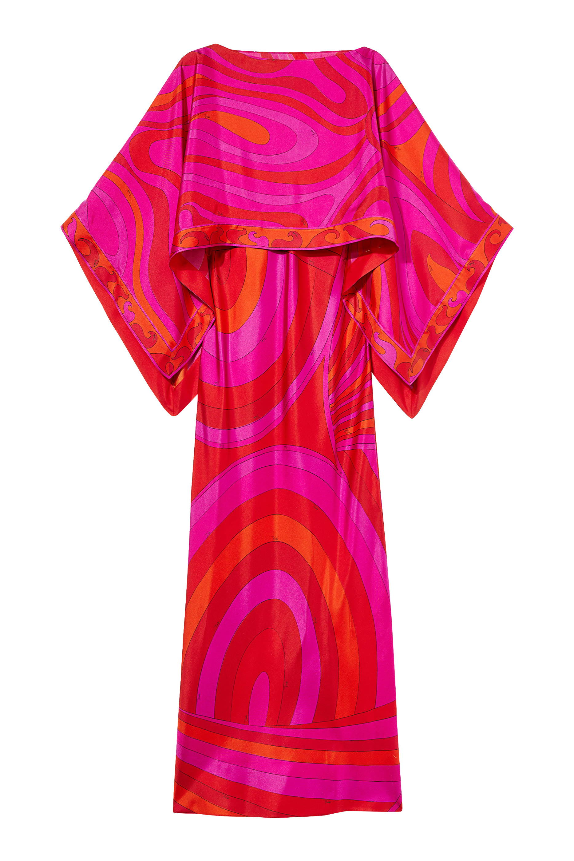 Iride Print Long Dress with  Shrug Cape