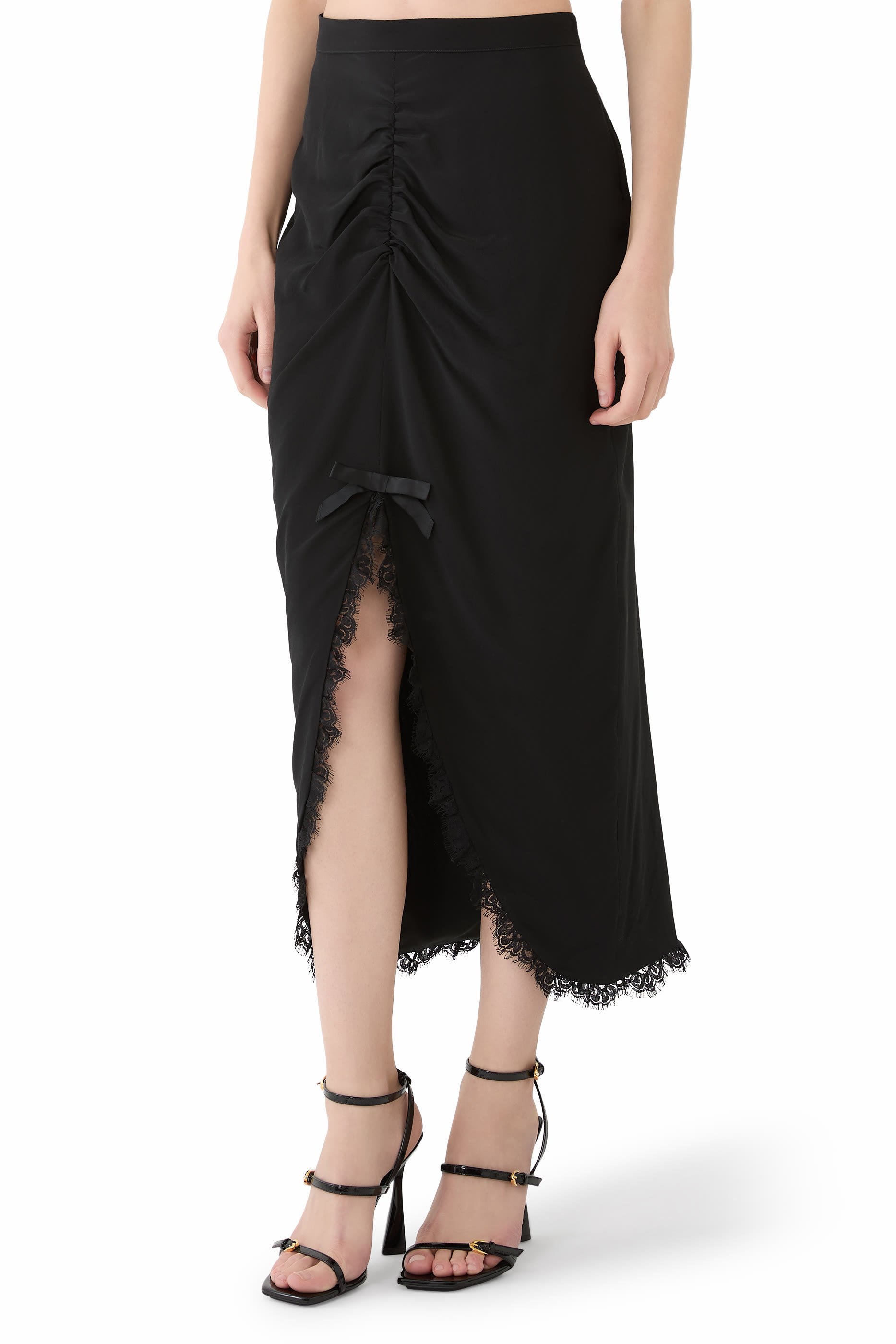 Midi Skirt With Ruffles