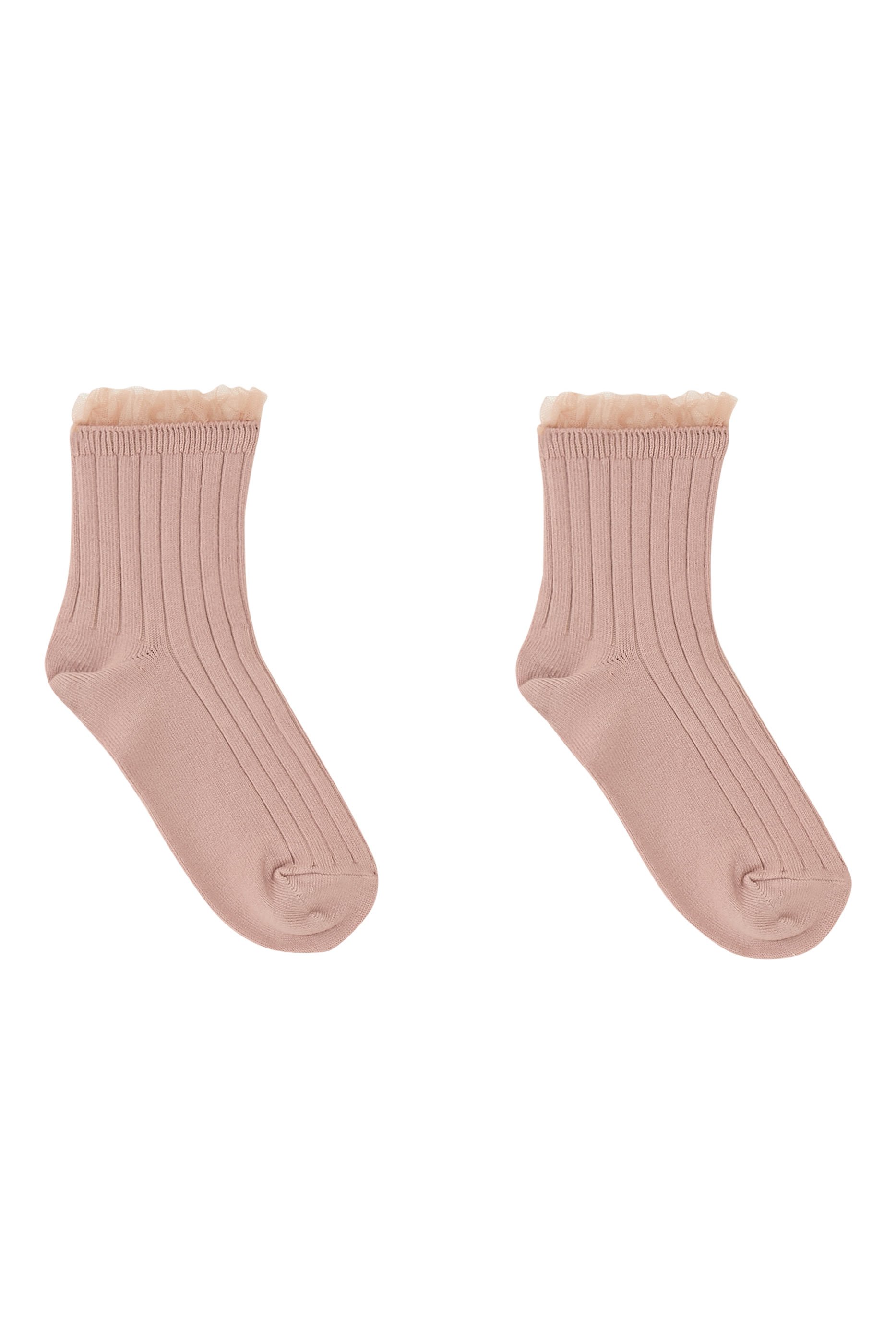 Kids Margaux Tulle Frill Ribbed Ankle Socks