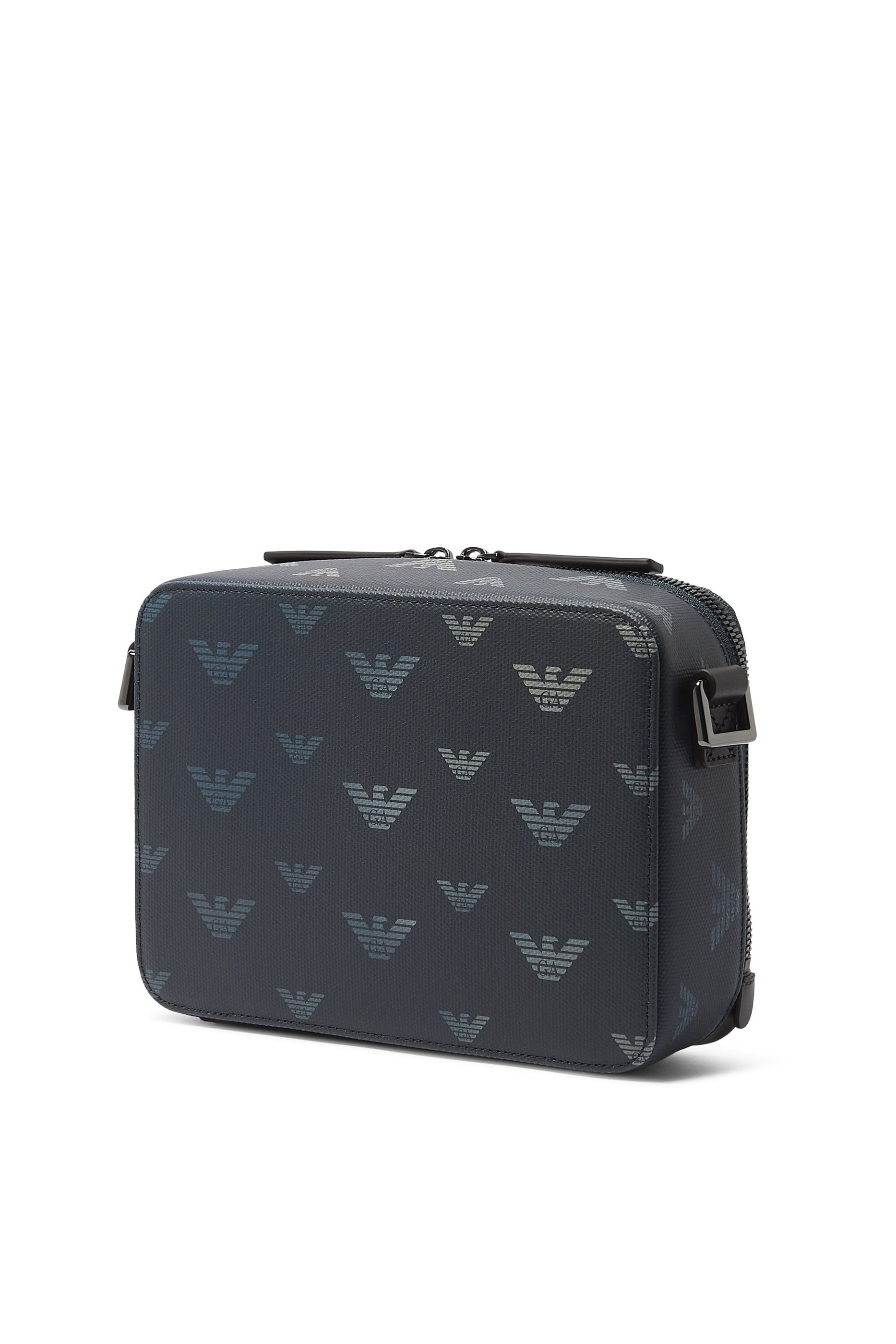 All-Over Eagle Crossbody Coated-Canvas Bag