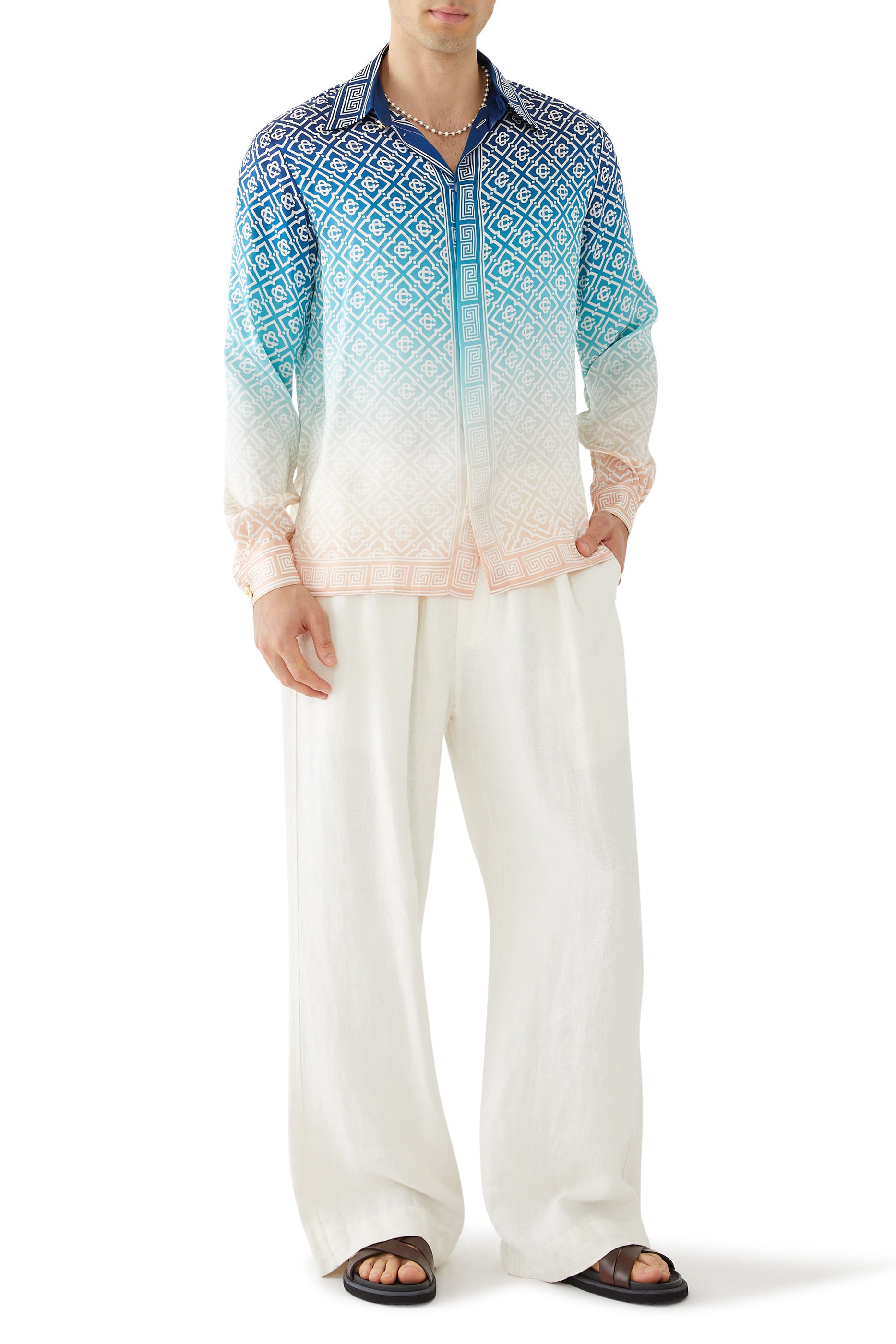 Jacquard Gradient Silk Shirt