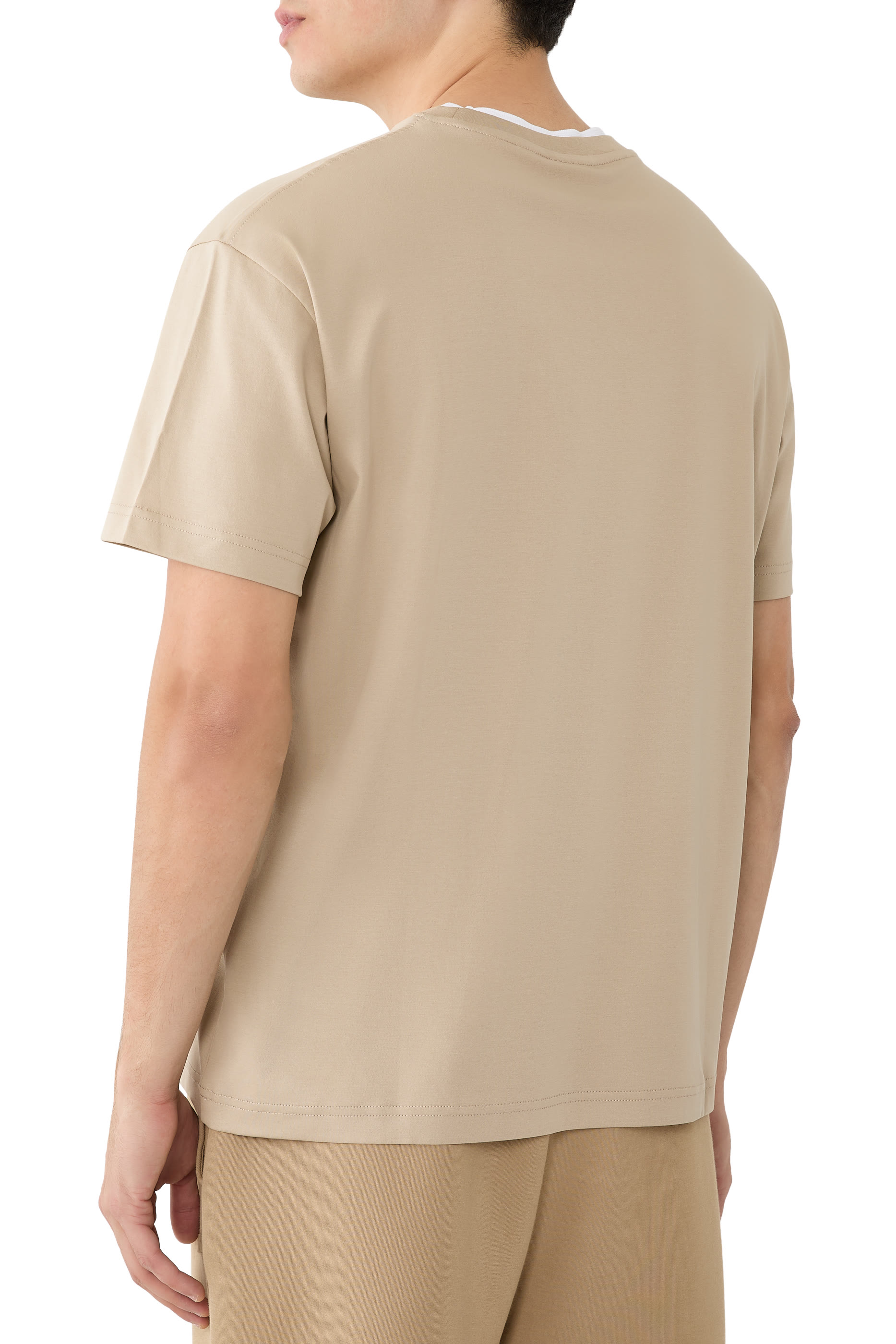 Tee-MNV Double Crewneck Collar T-Shirt 