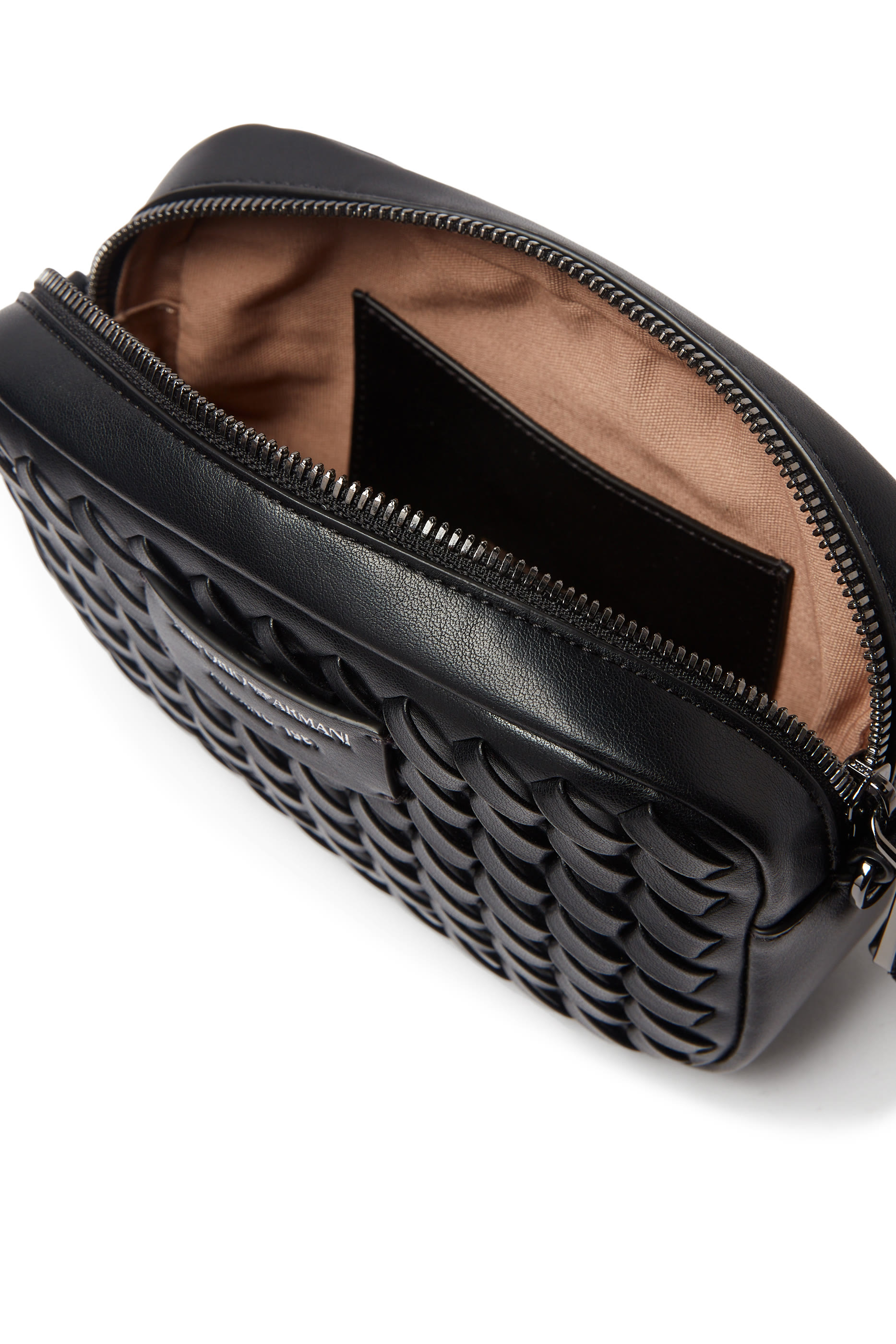 Interwoven Leather Camera Case with Chain Shoulder Strap