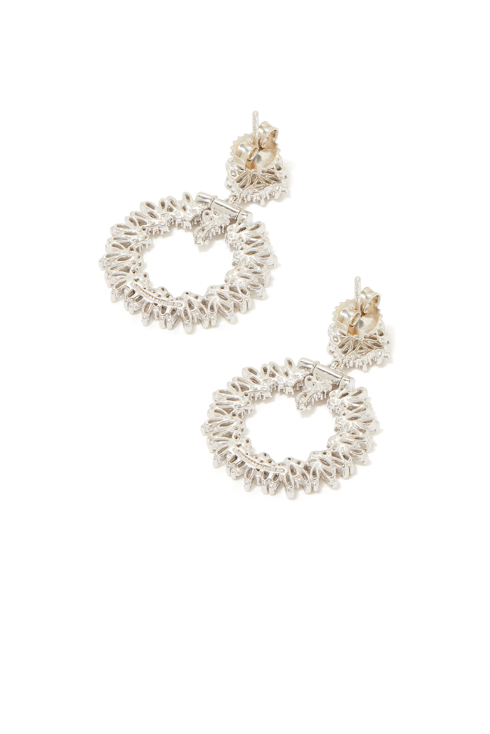 Baguette Earrings, 18K White Gold & Diamonds