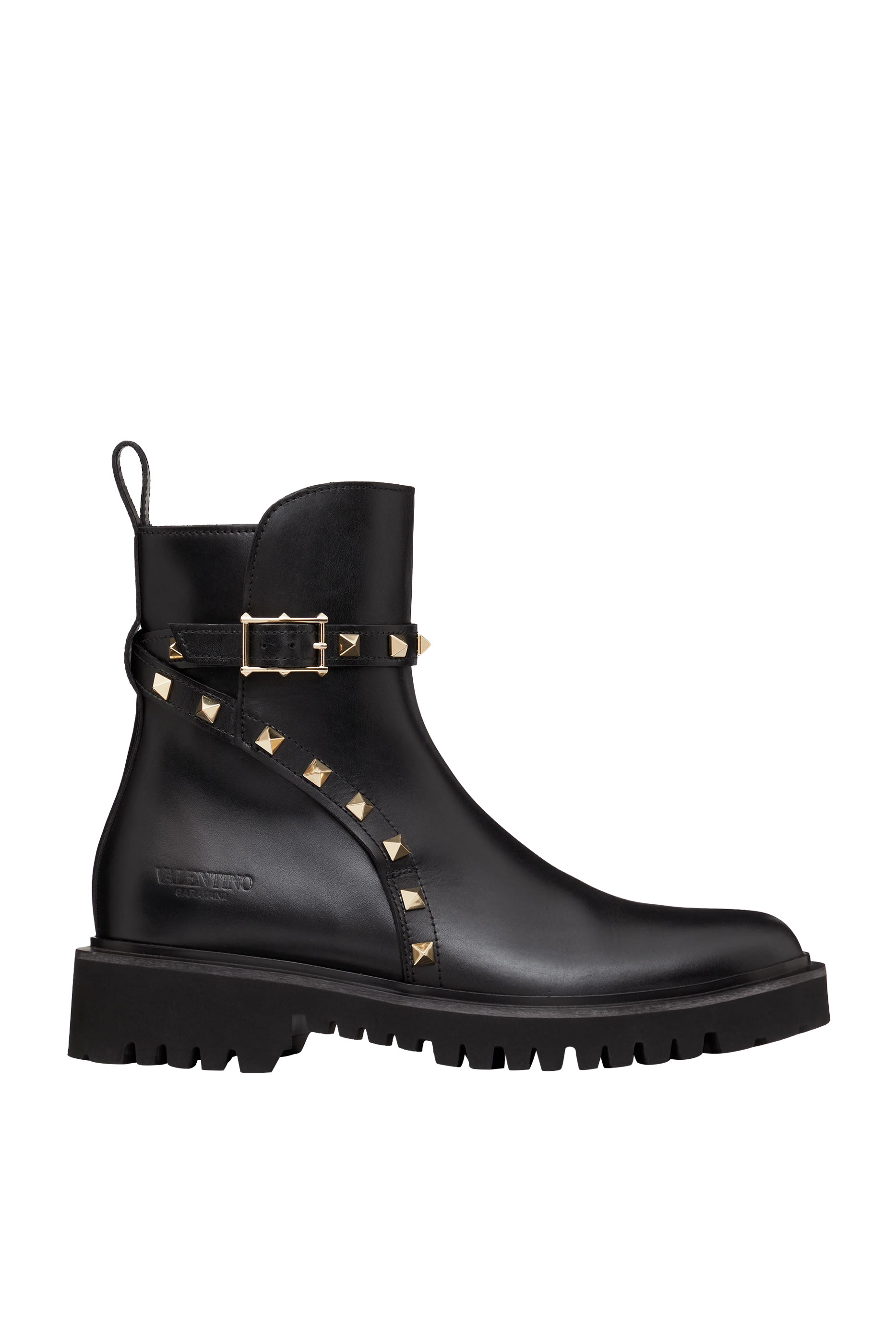 Rockstud Calfskin Ankle Boots
