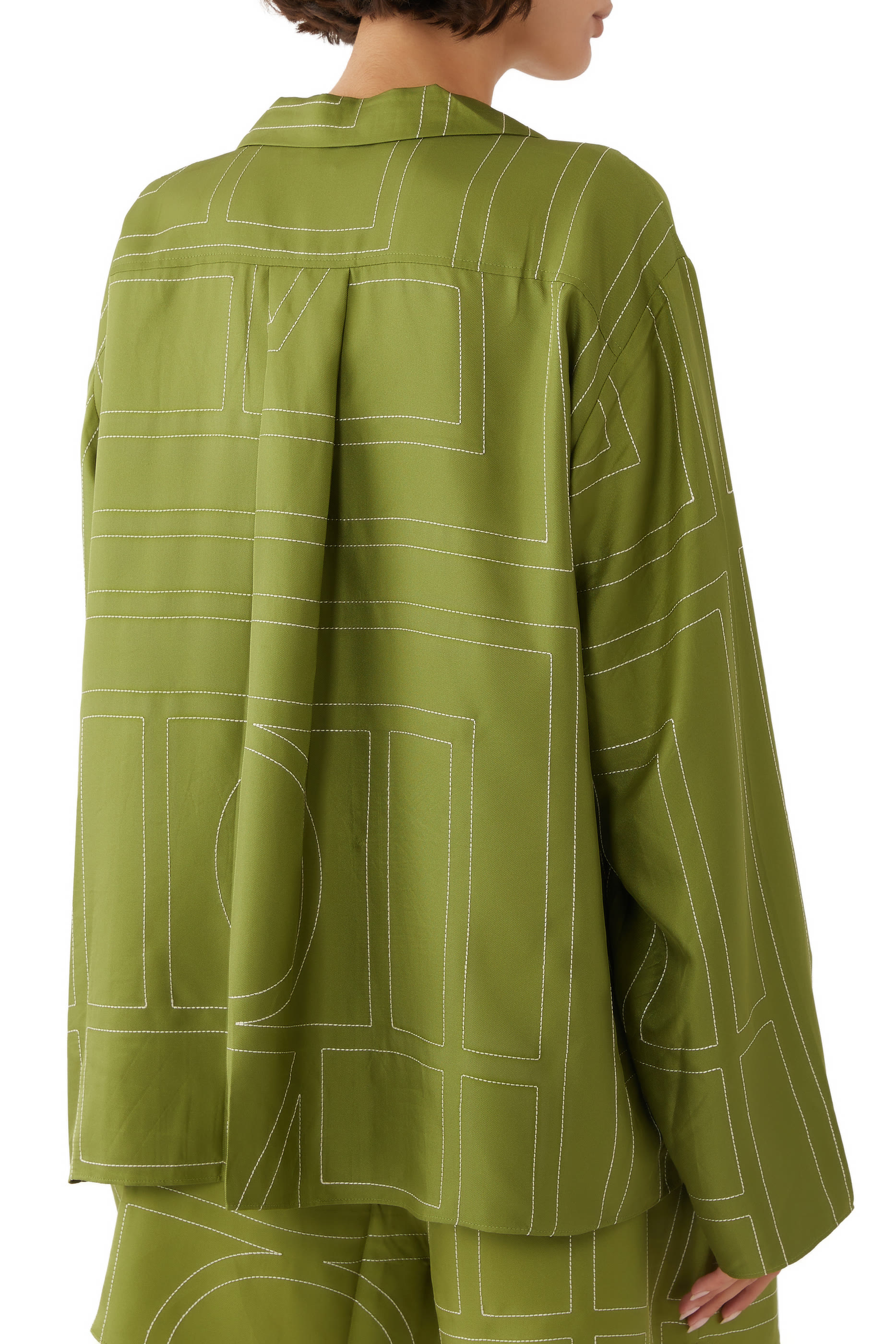 Monogram Silk Pajama Top