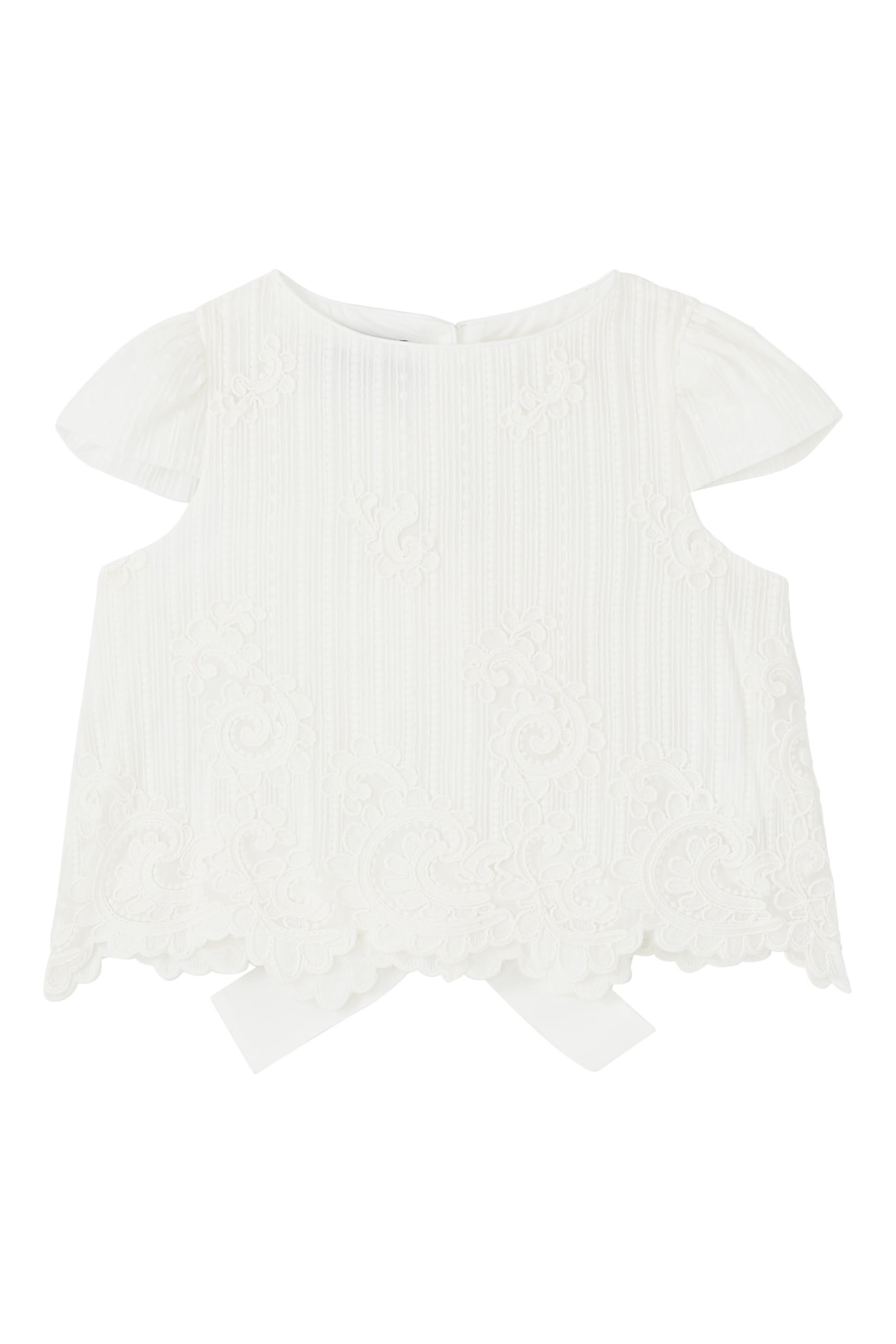 Kids Scalloped Embroidered Top